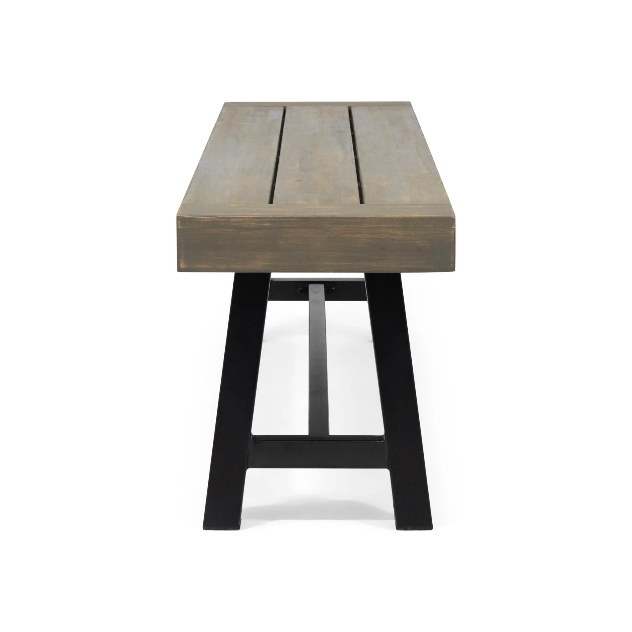 Outdoor Patio Bench - Gray / Rustic Metal - Image 2