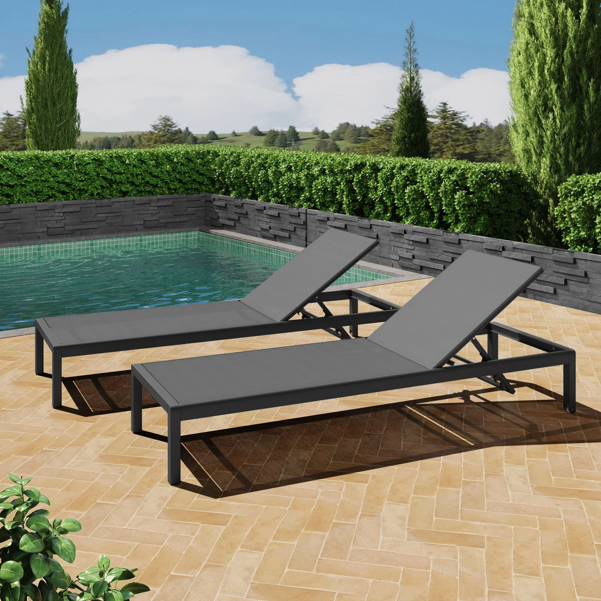 Outdoor Patio Chaise Lounge With 5 Reclining Positions - Image 14