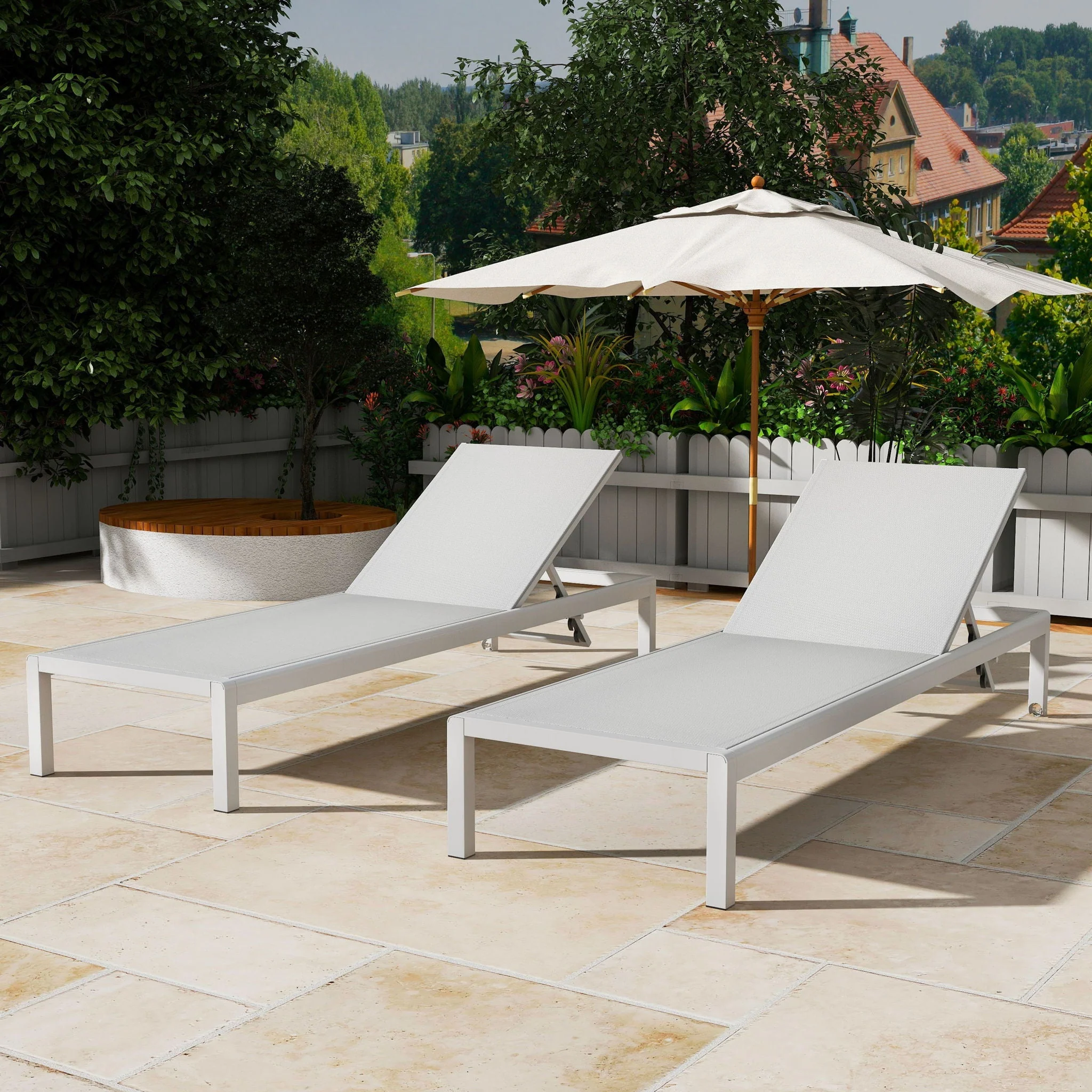 Outdoor Patio Chaise Lounge With 5 Reclining Positions - Image 7