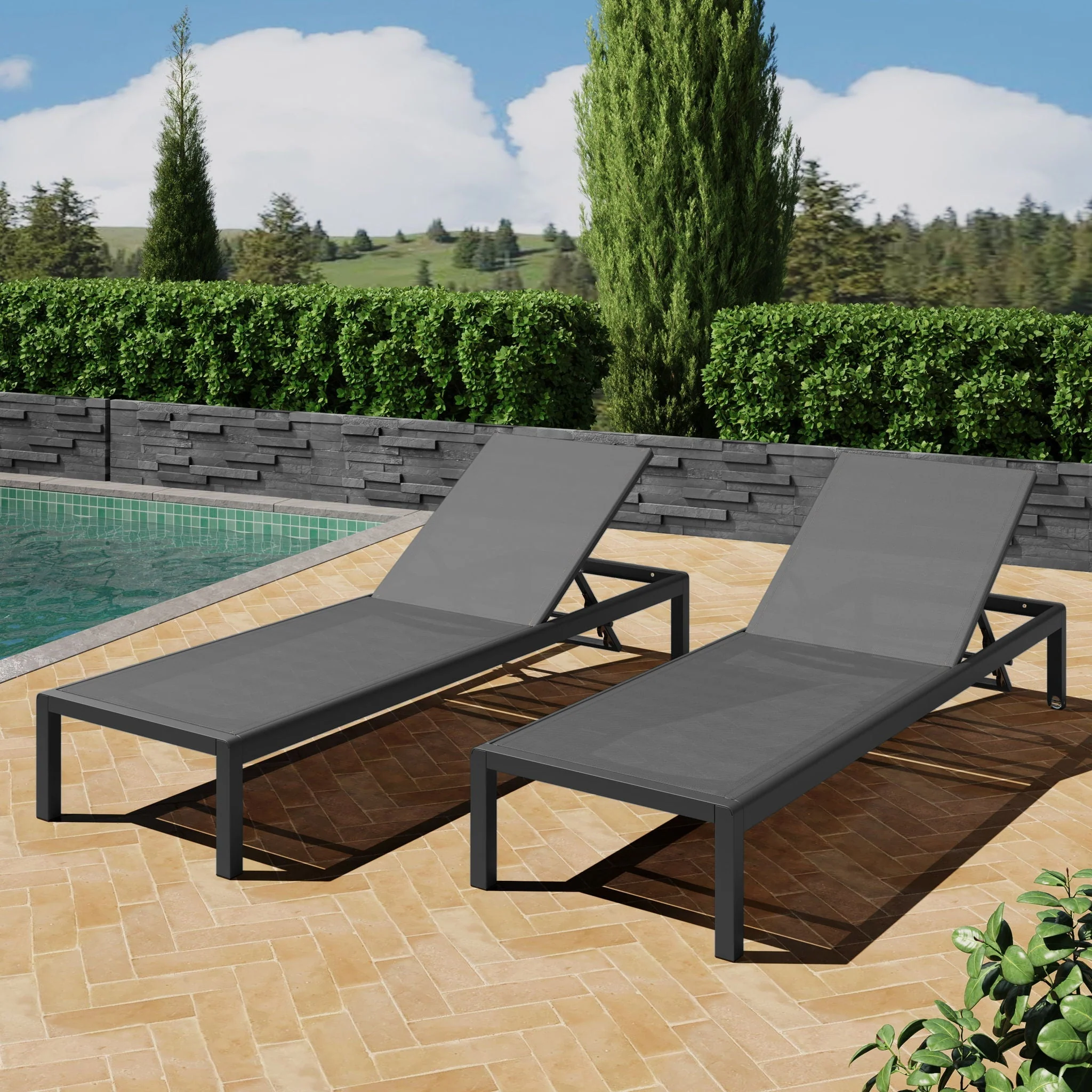 Outdoor Patio Chaise Lounge With 5 Reclining Positions - Image 8