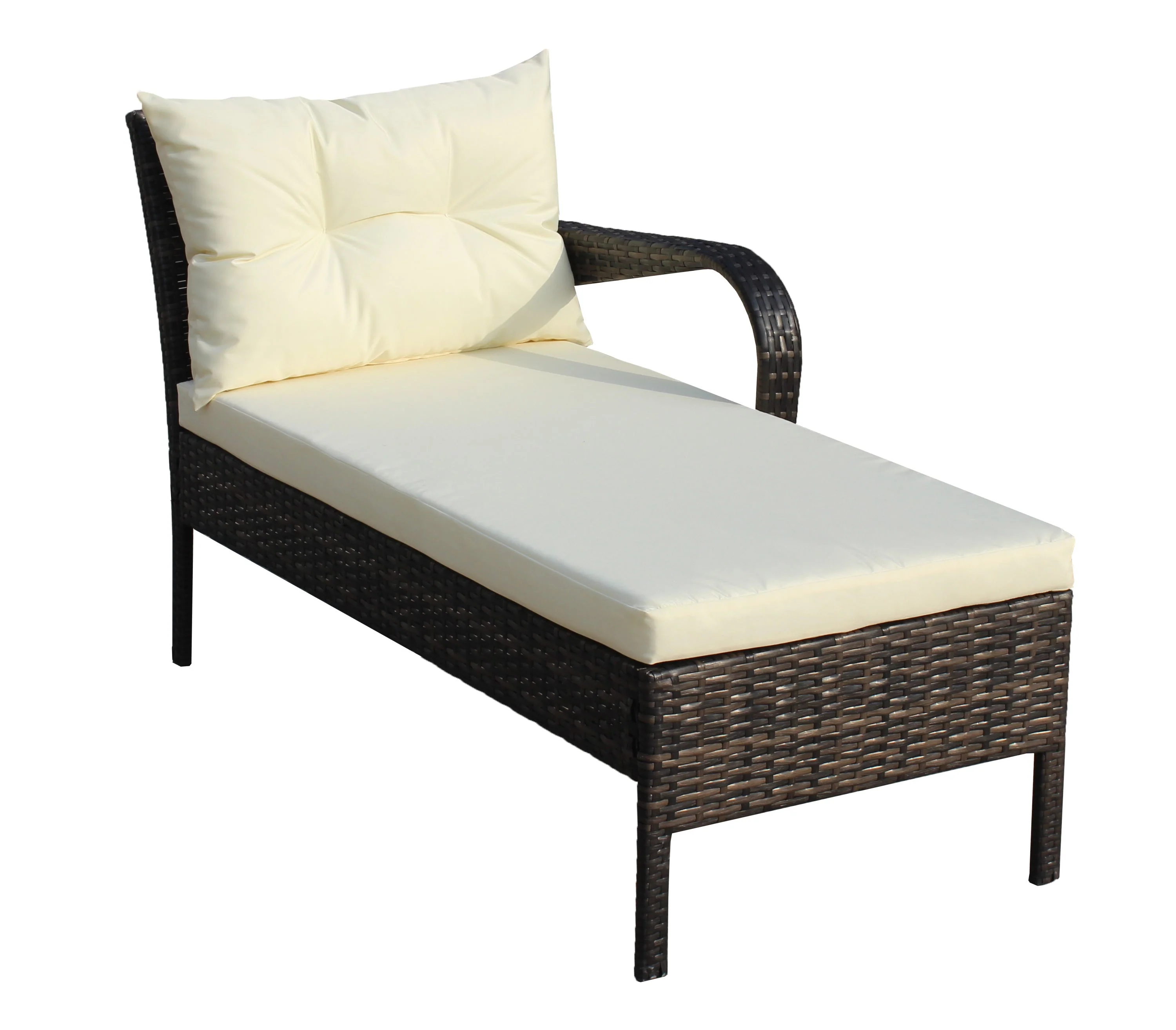 Outdoor Patio Furniture 3-Piece Conversation Set (Beige Cushion) - Image 19