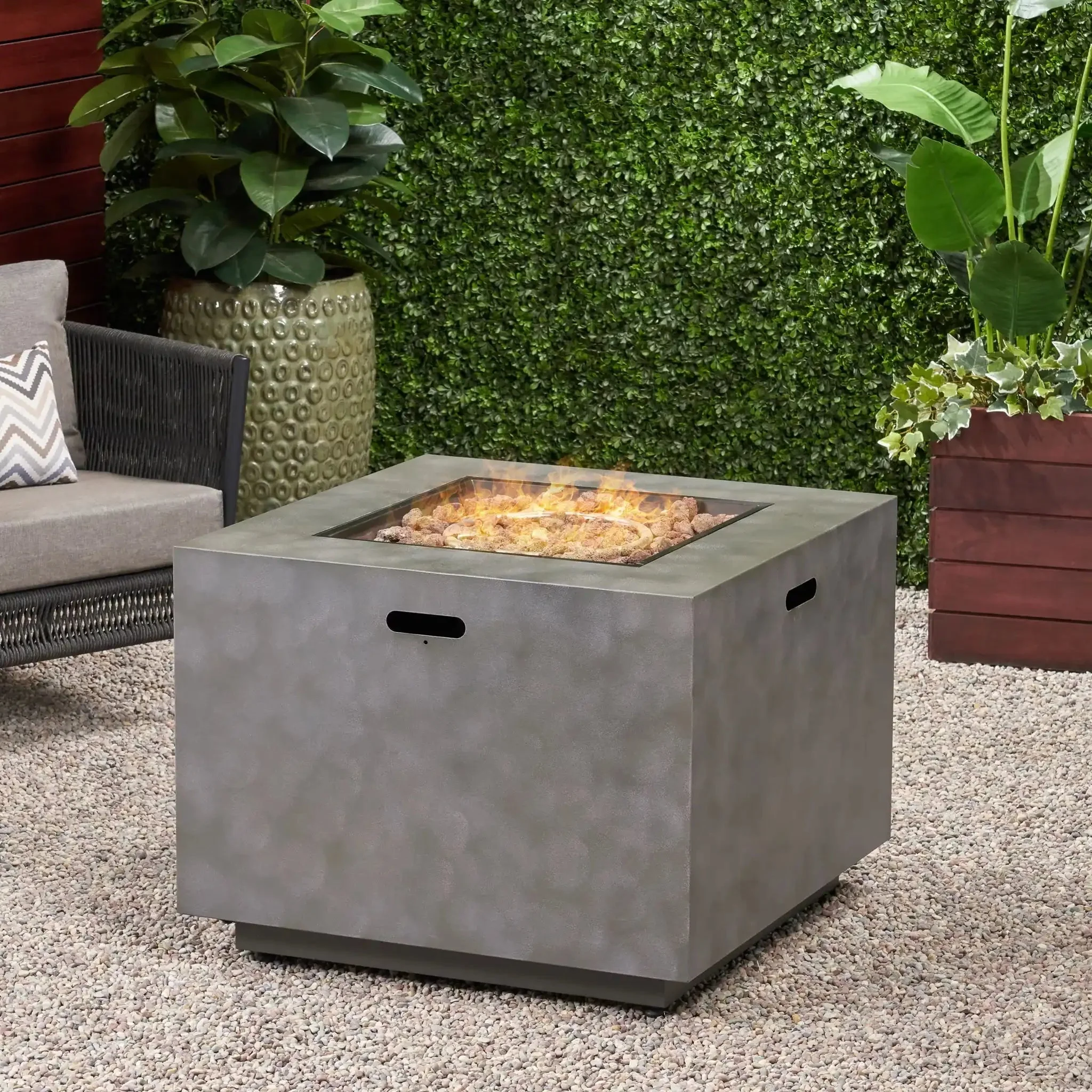 Outdoor Patio Gas Burning Fire Pit Table 50,000 BTU - Square - Image 7