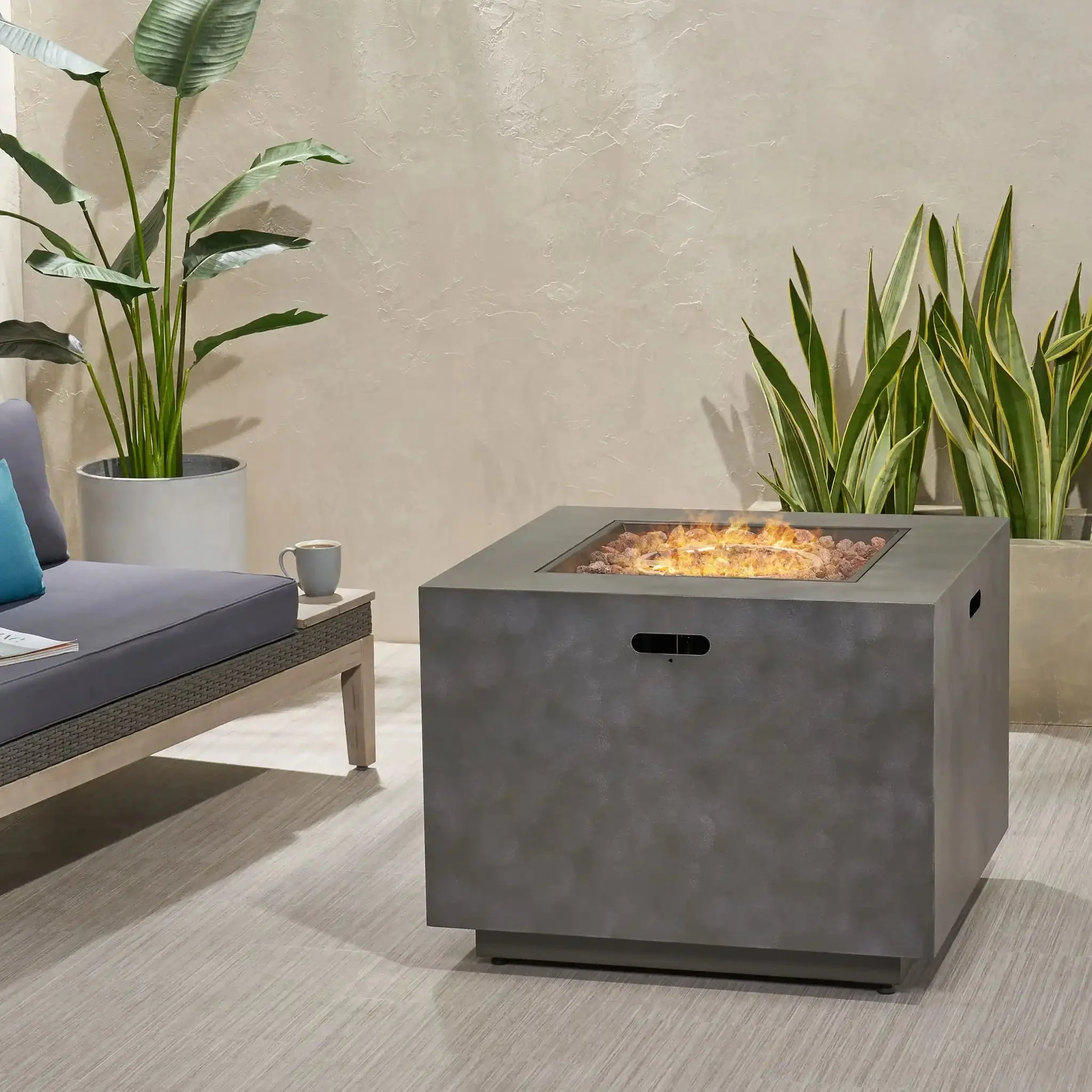 Outdoor Patio Gas Burning Fire Pit Table 50,000 BTU - Square - Image 8