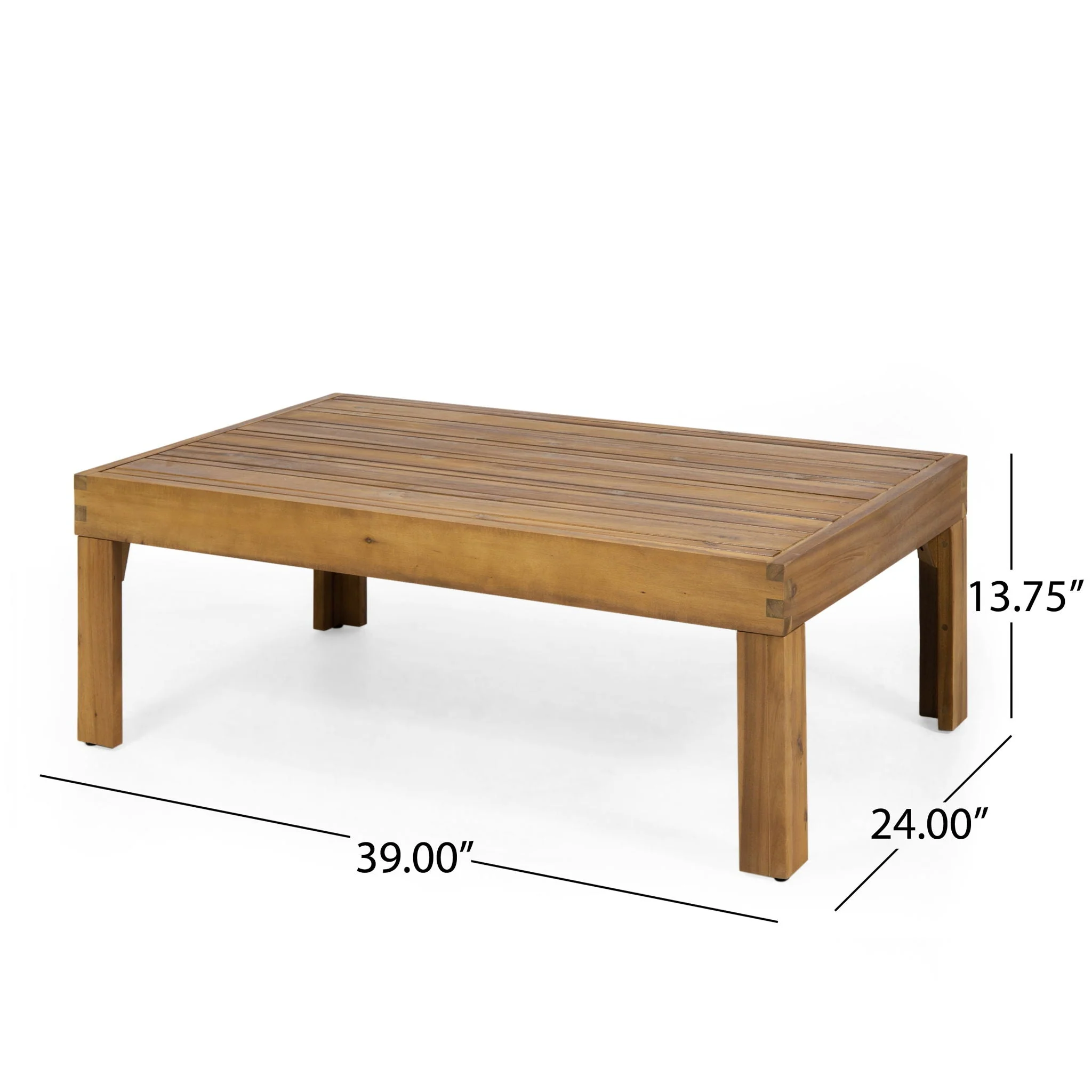 Outdoor Patio Set With Coffee Table And Loveseat - Teak / Beige - Image 4