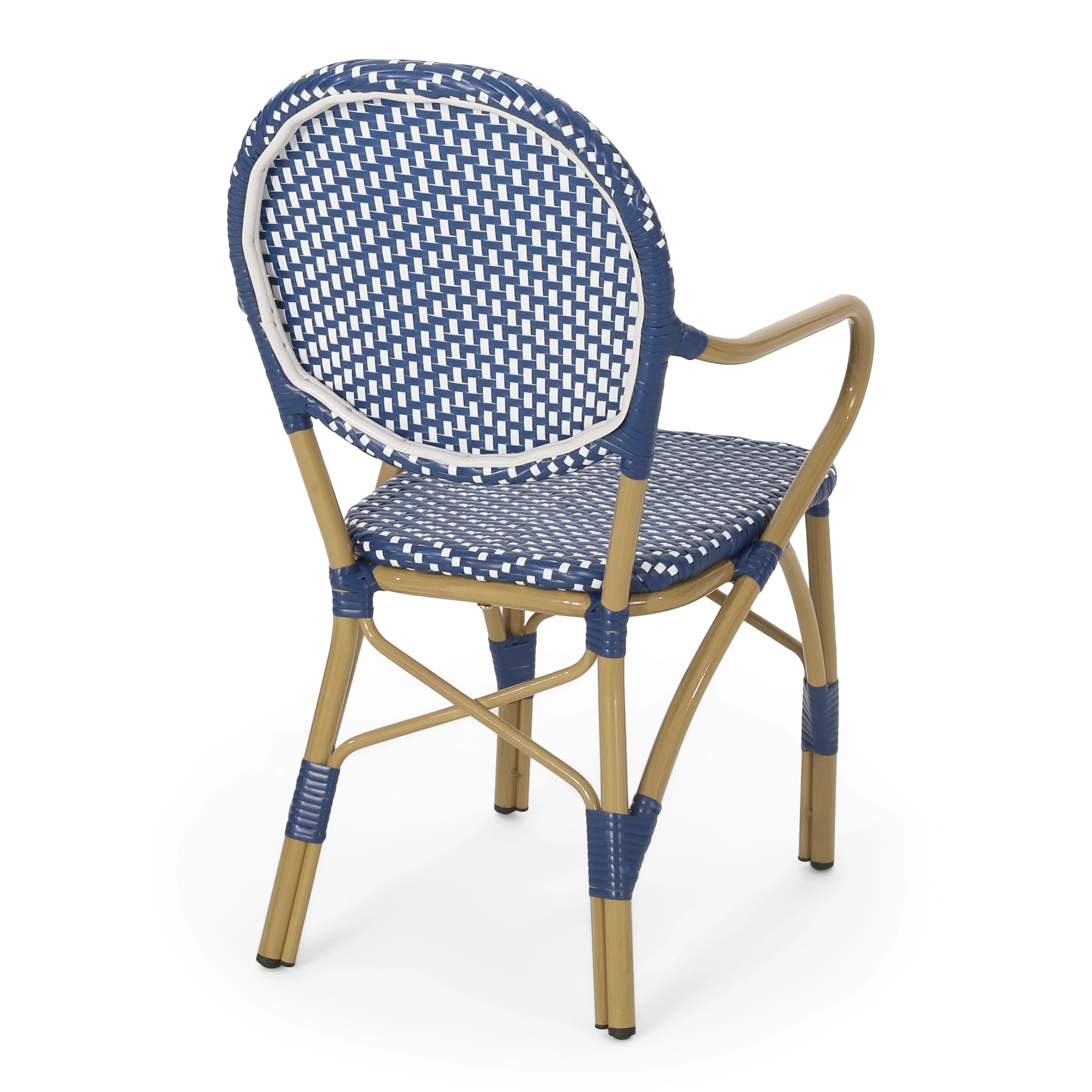 Outdoor PE Rattan and Aluminum 3 Piece French Bistro Set - Image 10