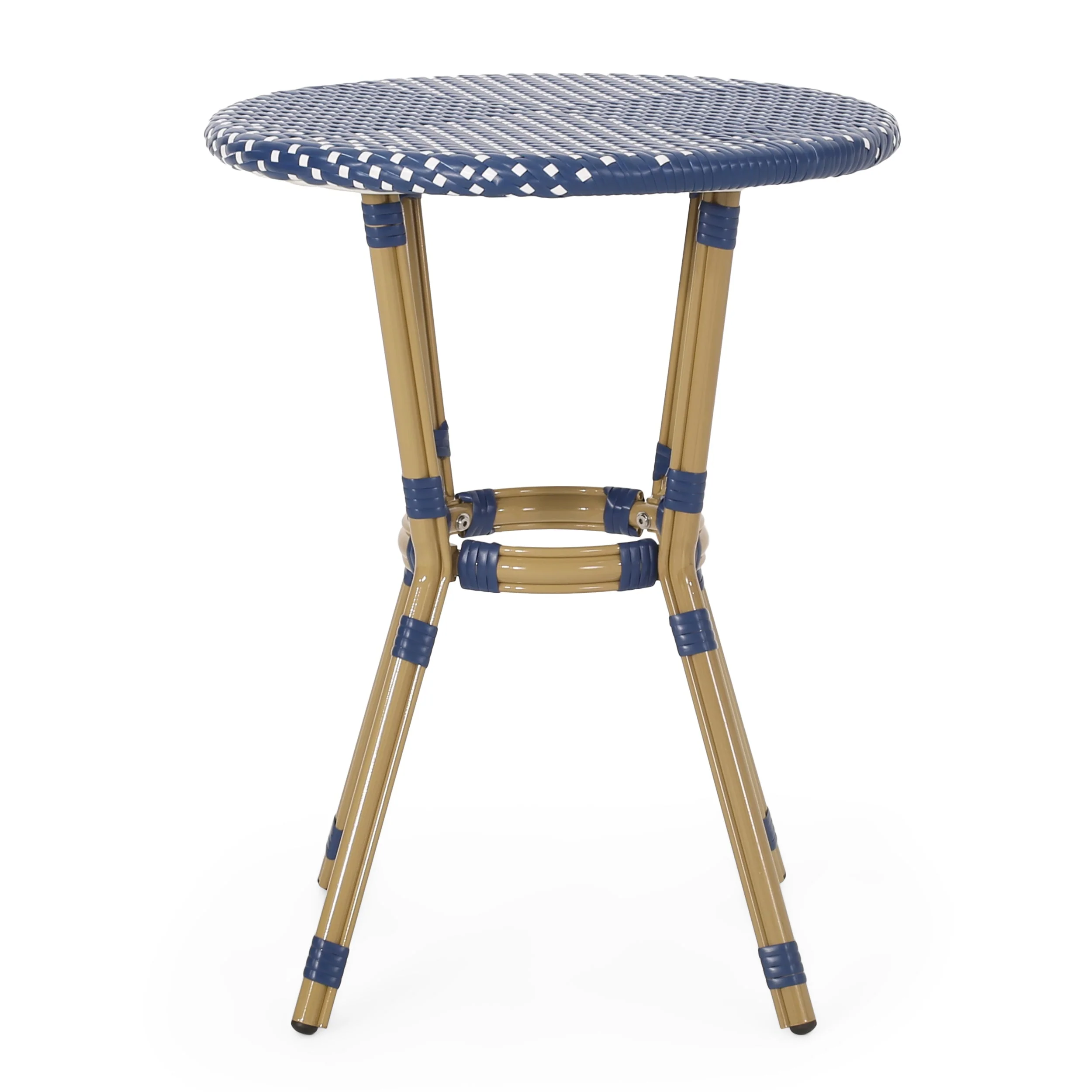 Outdoor PE Rattan and Aluminum 3 Piece French Bistro Set - Image 16