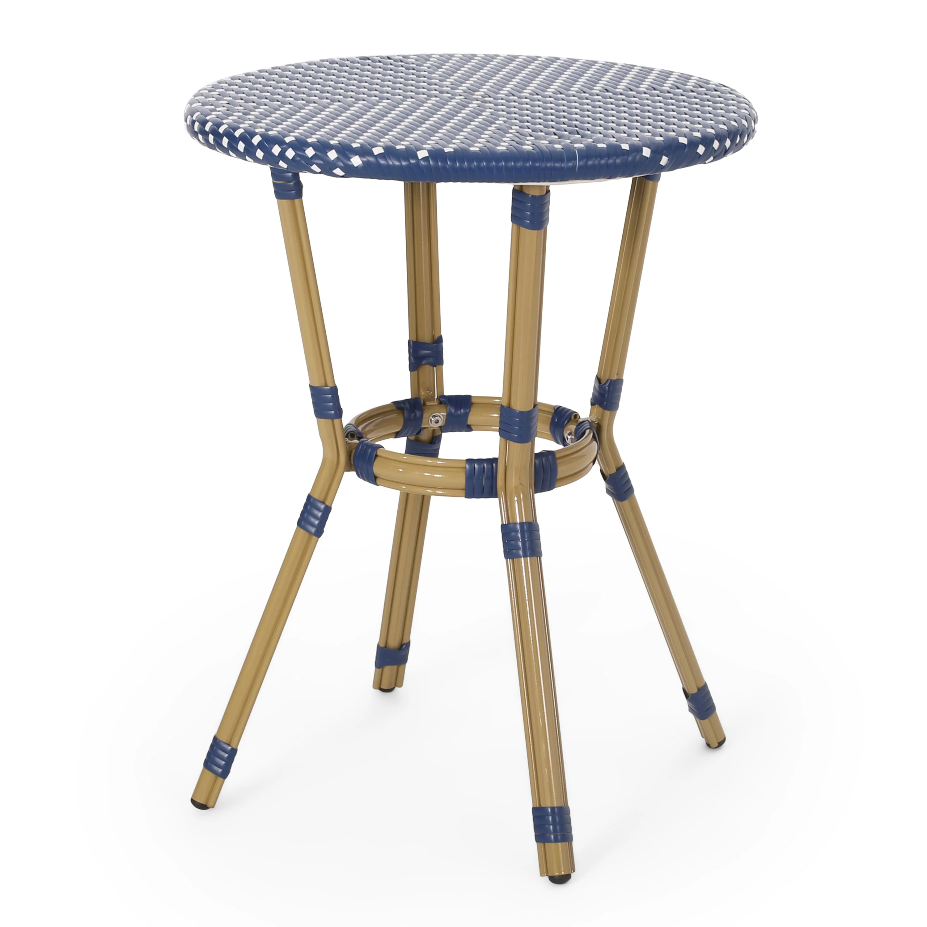 Outdoor PE Rattan and Aluminum 3 Piece French Bistro Set - Image 17