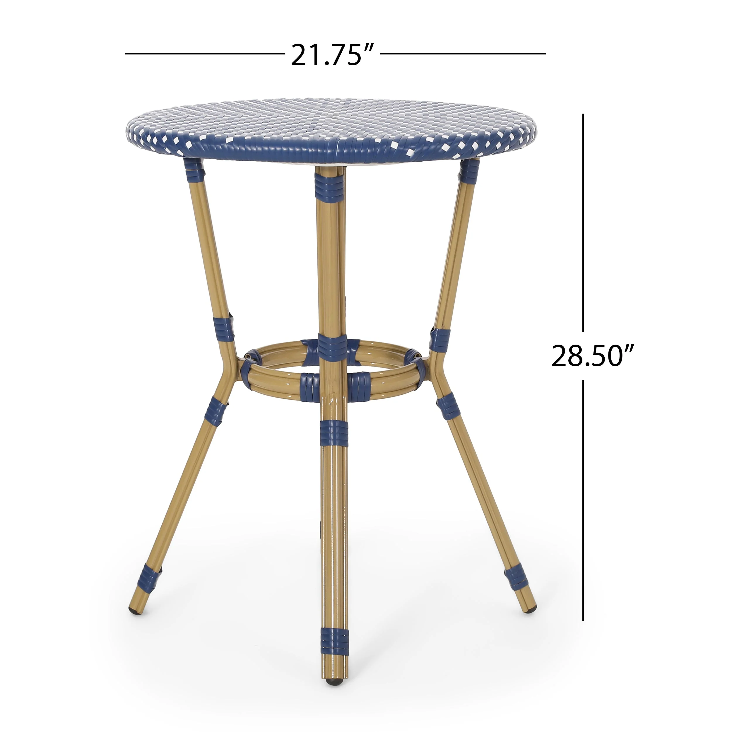 Outdoor PE Rattan and Aluminum 3 Piece French Bistro Set - Image 6