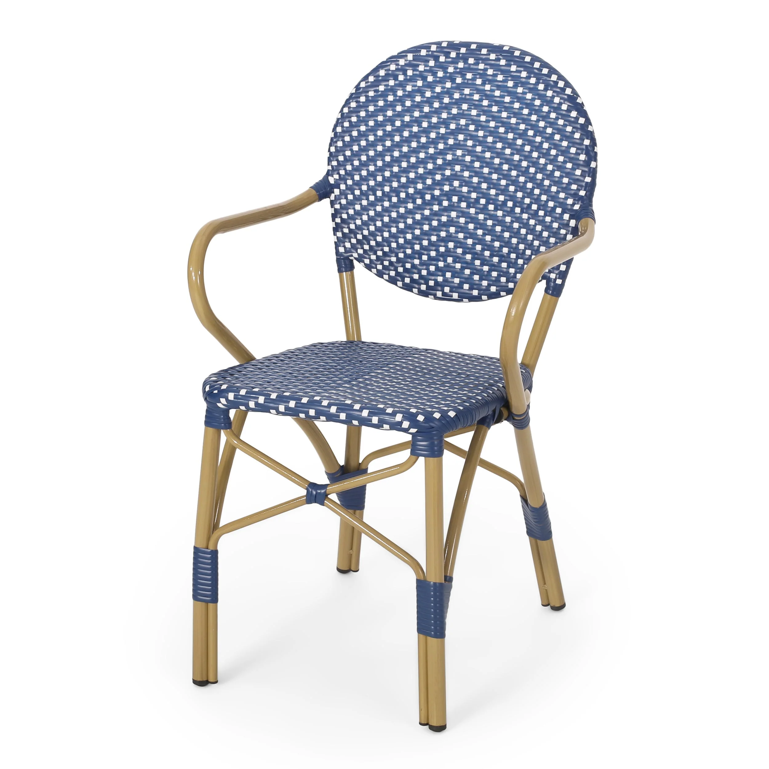 Outdoor PE Rattan and Aluminum 3 Piece French Bistro Set - Image 9