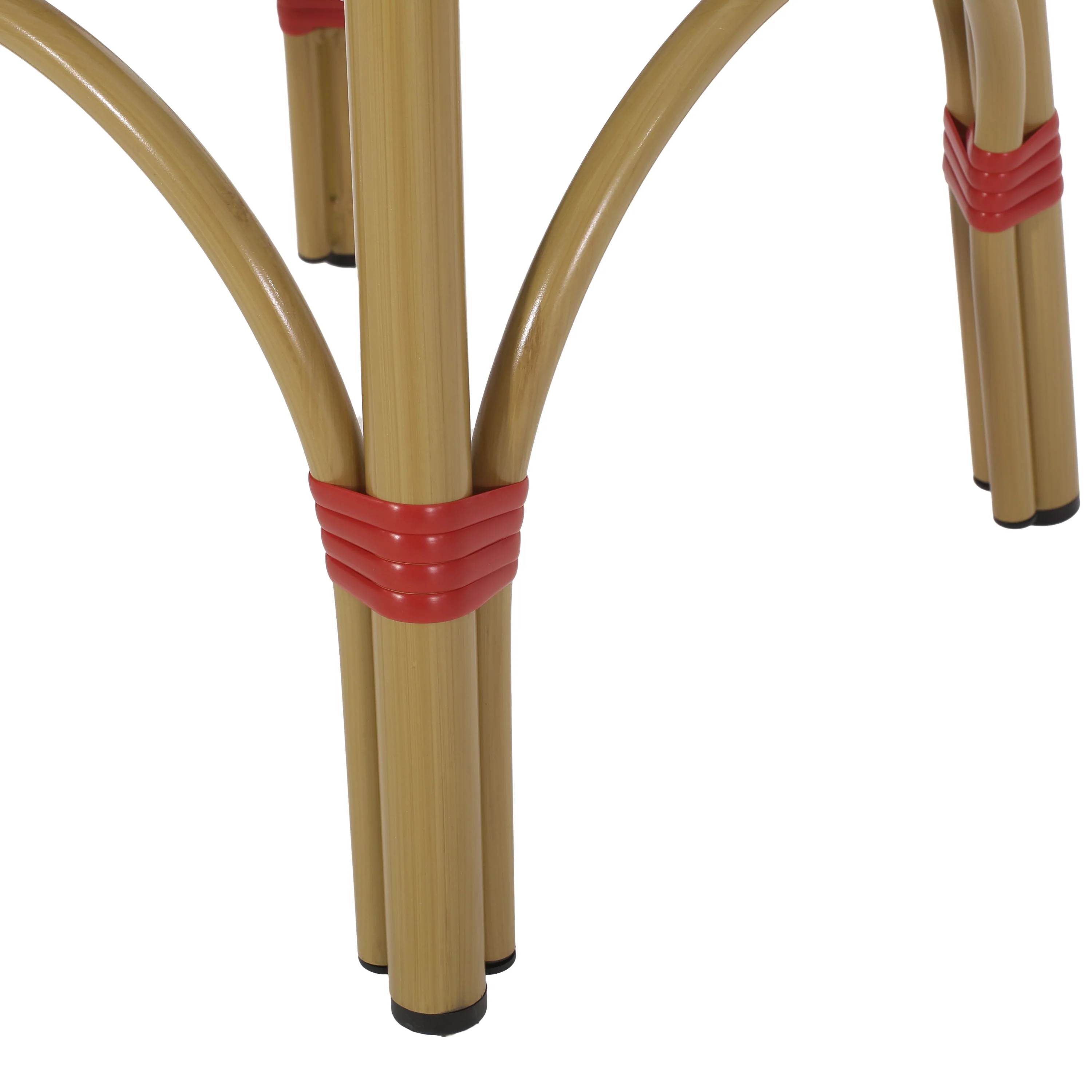 Outdoor PE Rattan and Aluminum French Backless Barstools, Set of 2 - Image 12