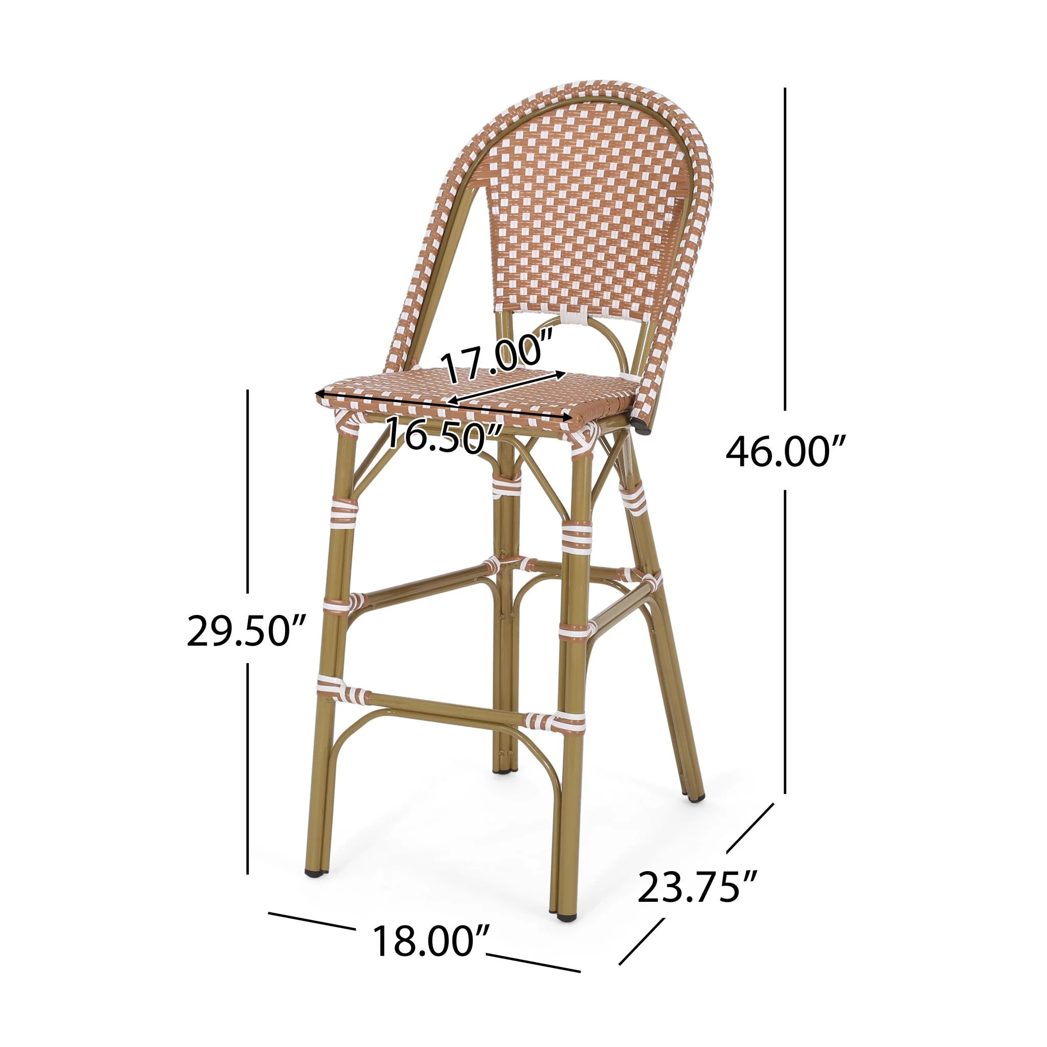 Outdoor Pe Rattan French Barstool Set - Image 10