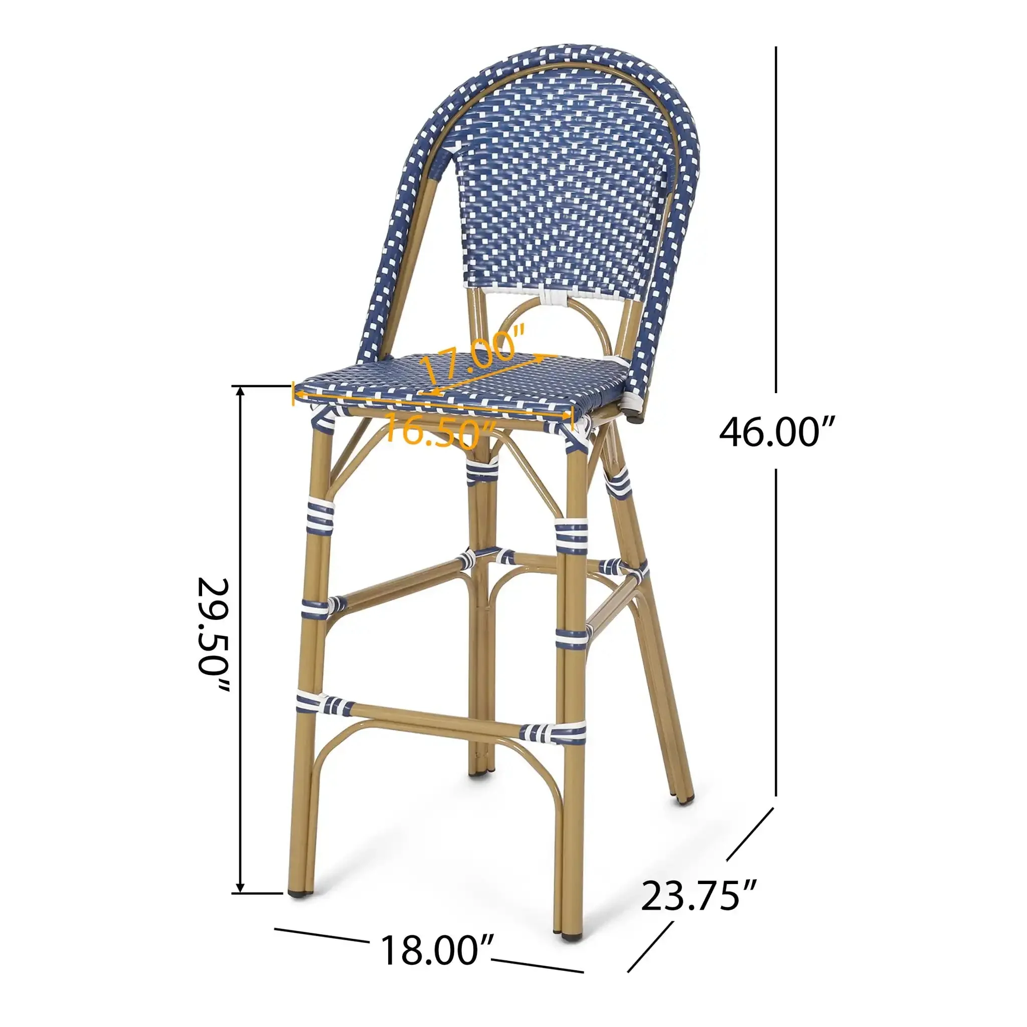 Outdoor Pe Rattan French Barstool Set - Image 7