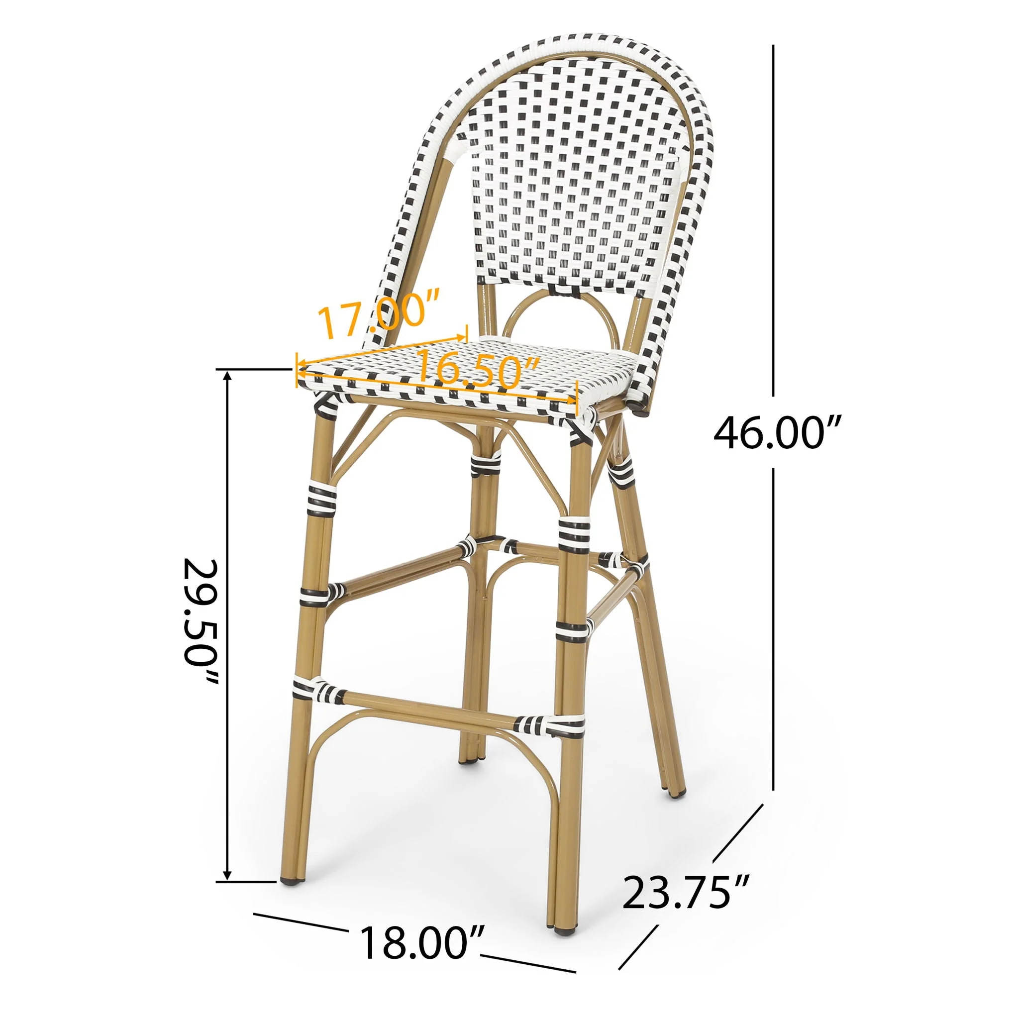 Outdoor Pe Rattan French Barstool Set - Image 8