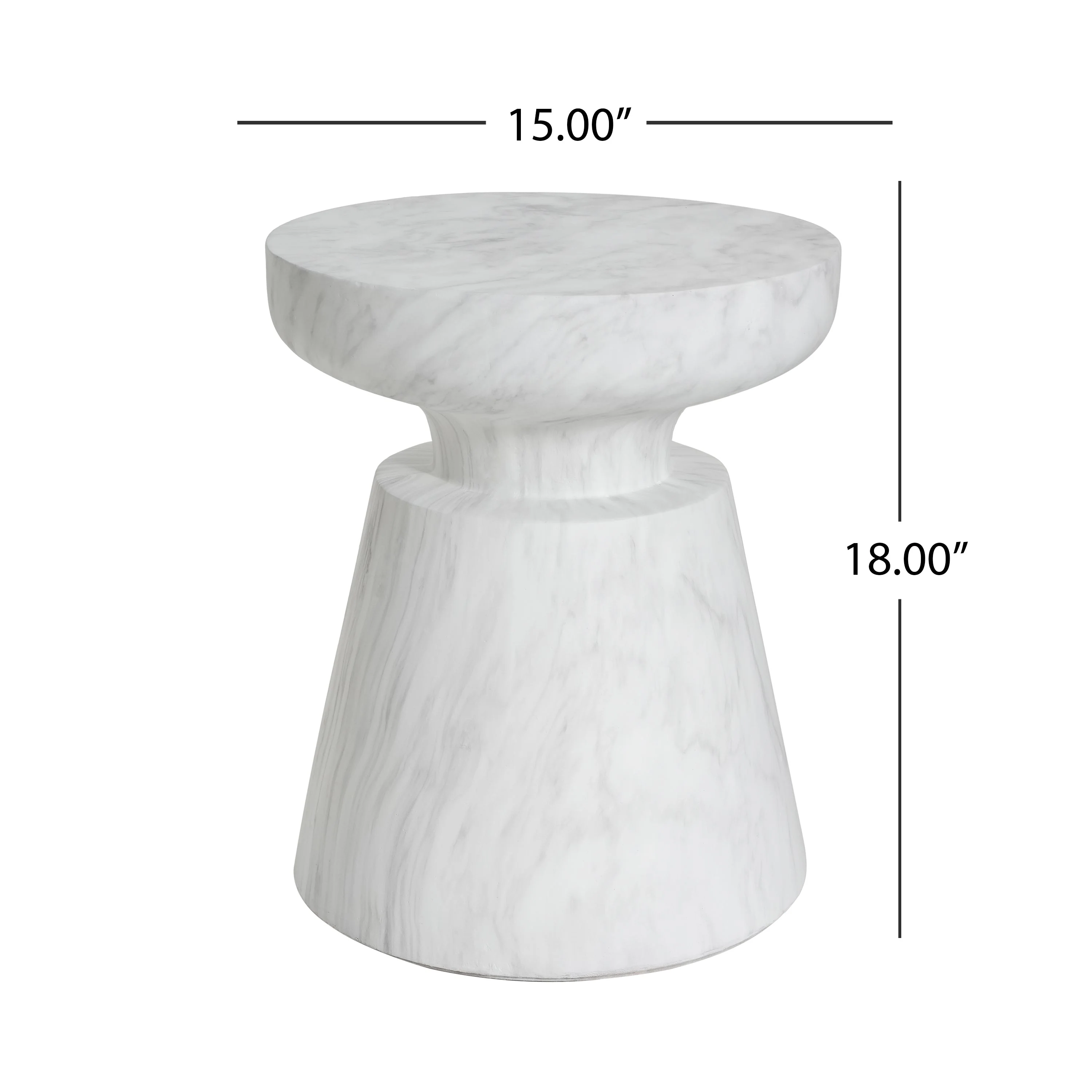 Outdoor Ponti Travertine Side Table, White - Image 3