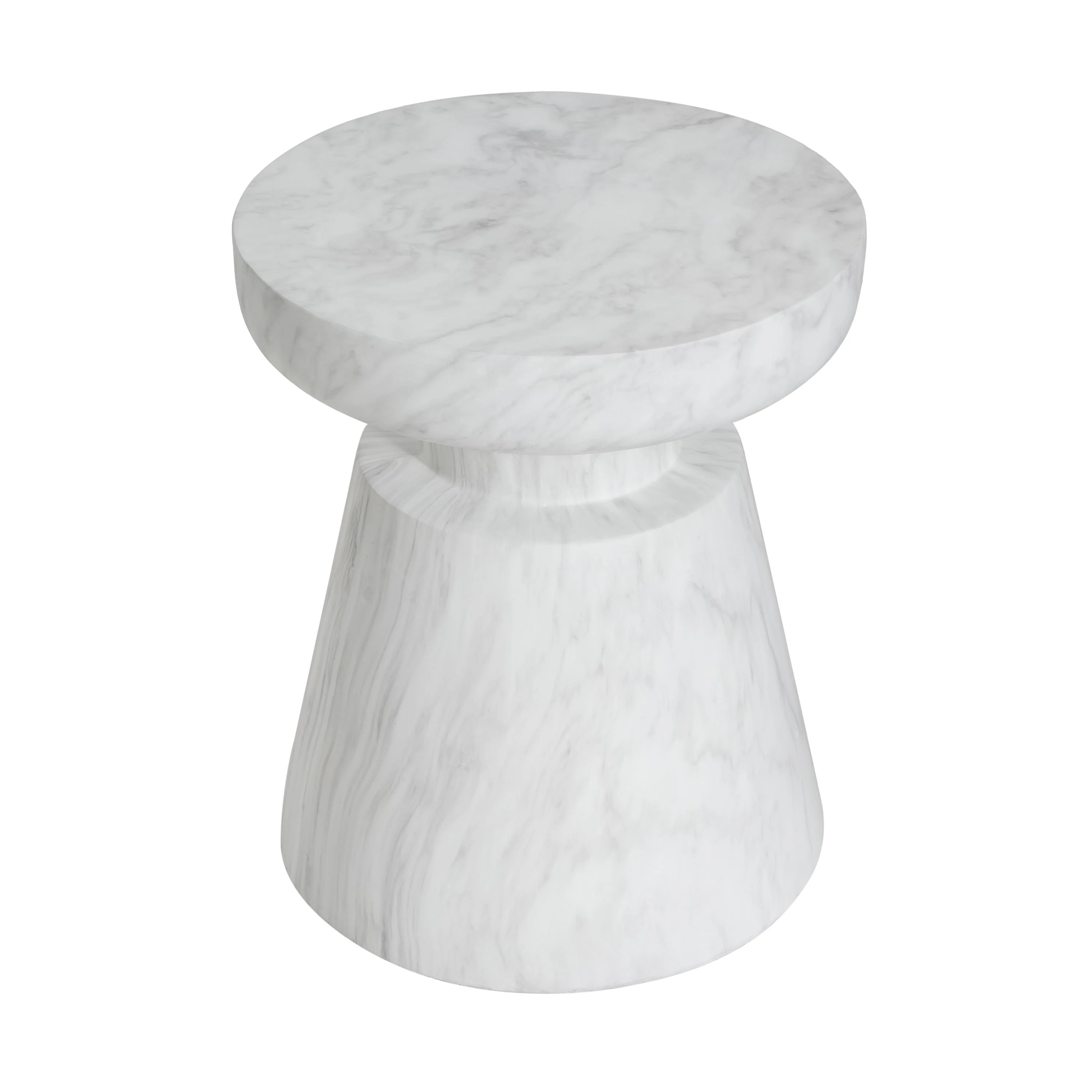 Outdoor Ponti Travertine Side Table, White - Image 4