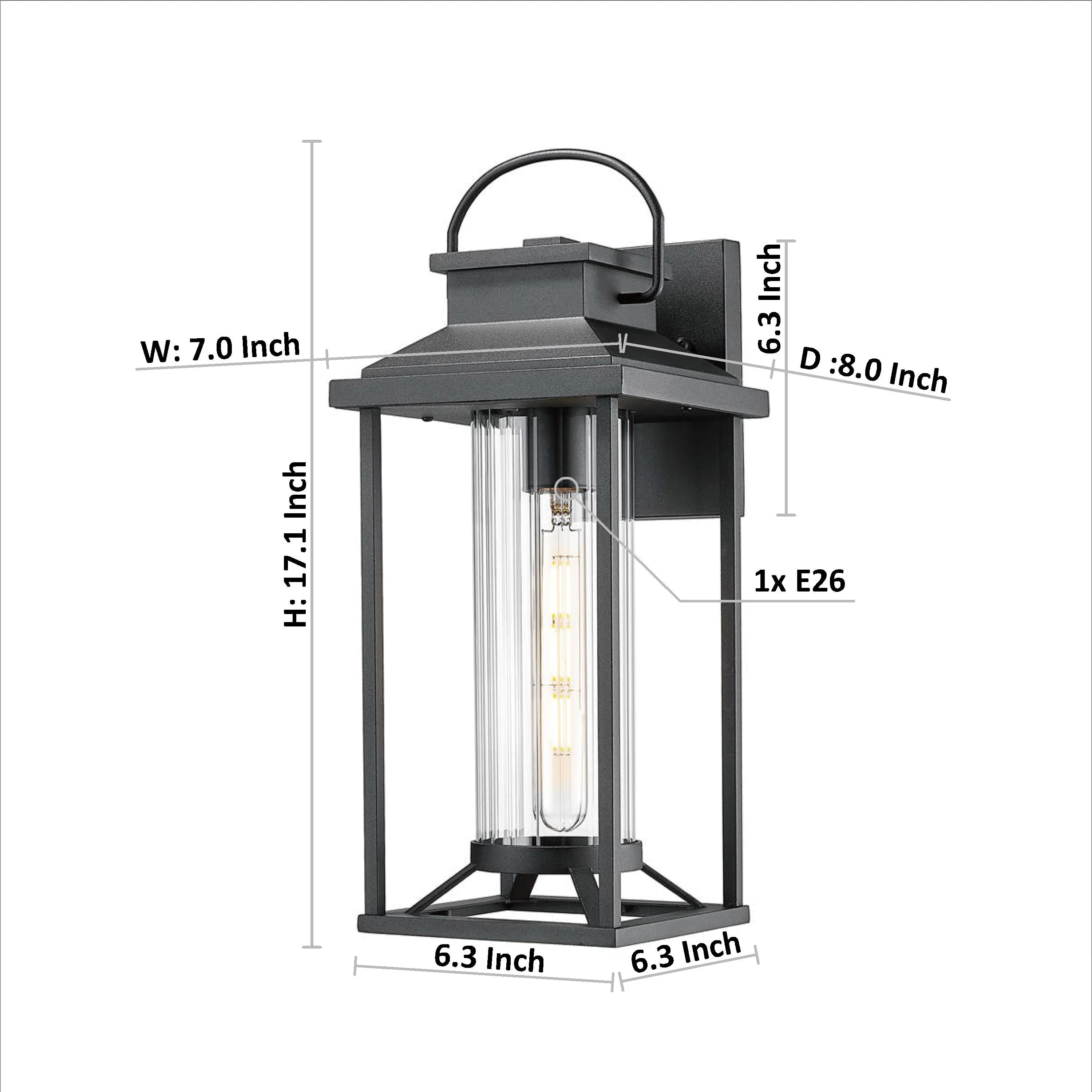 Outdoor Porch Lights Textured Black Exterior Lighting Fixtures Wall Mount - Image 5