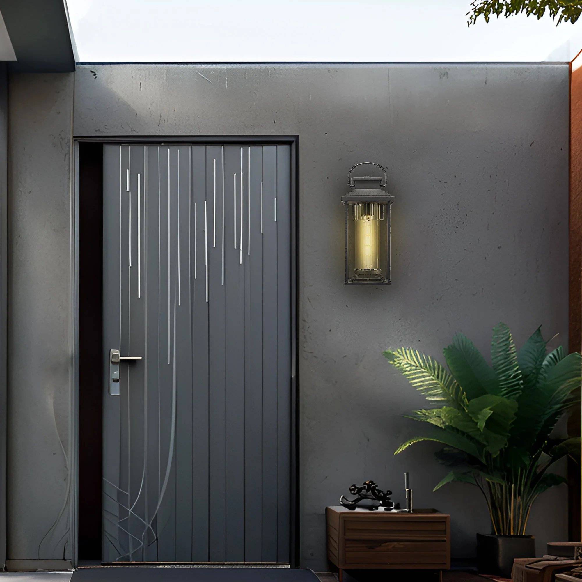 Outdoor Porch Lights Textured Black Exterior Lighting Fixtures Wall Mount - Image 9