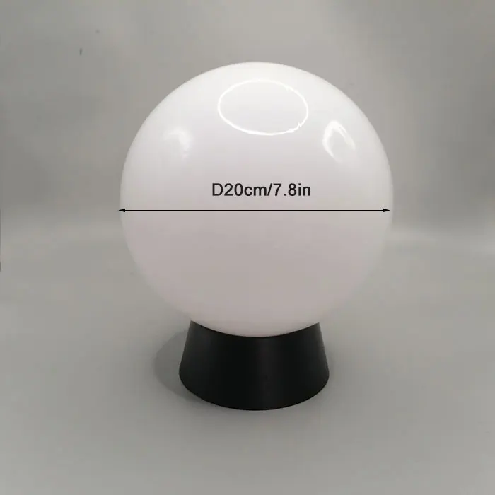 Outdoor Post Lamp Black Globe Fence Deck Pillar Light for Yard Porch - Image 11
