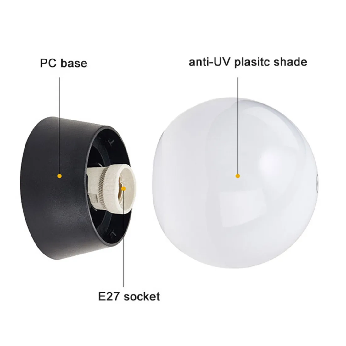 Outdoor Post Lamp Black Globe Fence Deck Pillar Light for Yard Porch - Image 3
