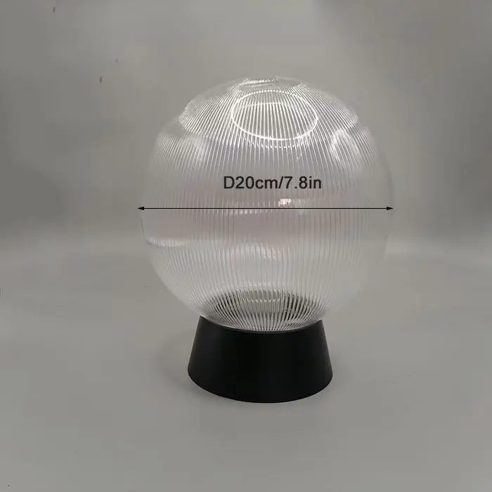 Outdoor Post Lamp Black Globe Fence Deck Pillar Light for Yard Porch - Image 8