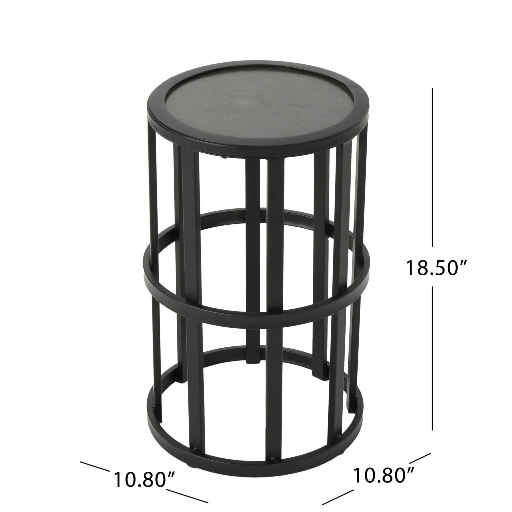 Outdoor Powder Coated Side Table - Gray - Image 4