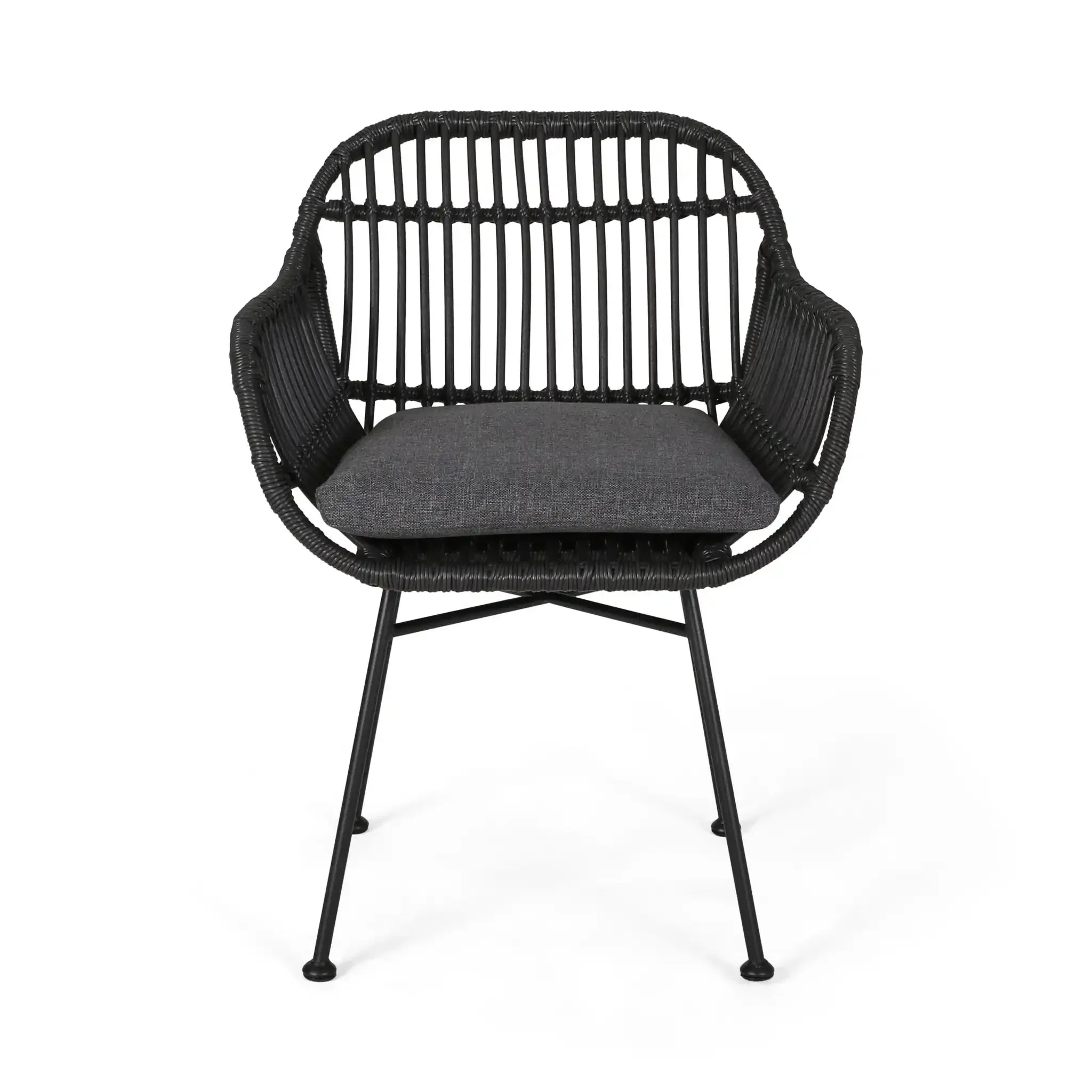 Outdoor Rattan Accent Chair With Metal Legs - Image 3