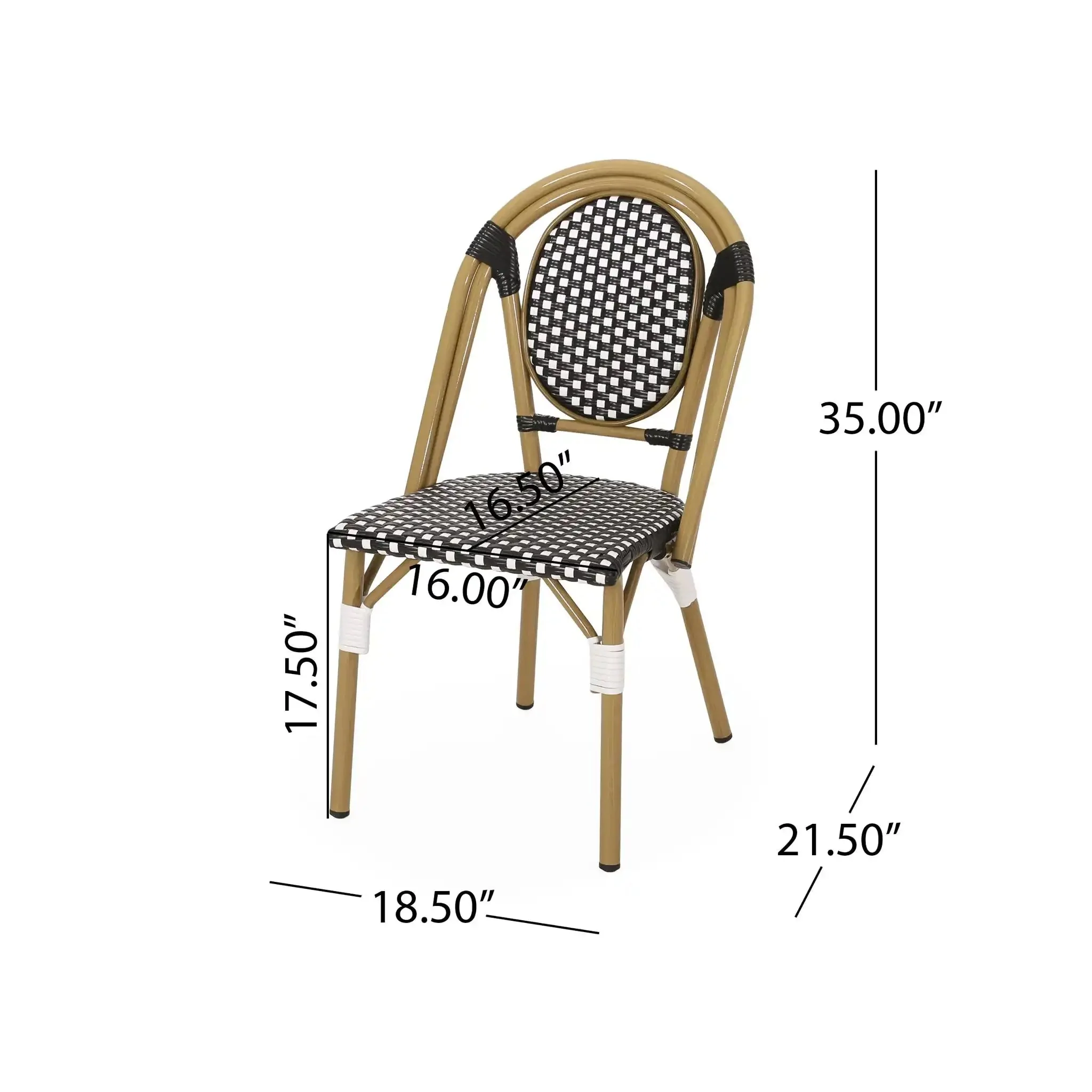Outdoor Rattan And Aluminum French Bistro Chair Set - Image 8