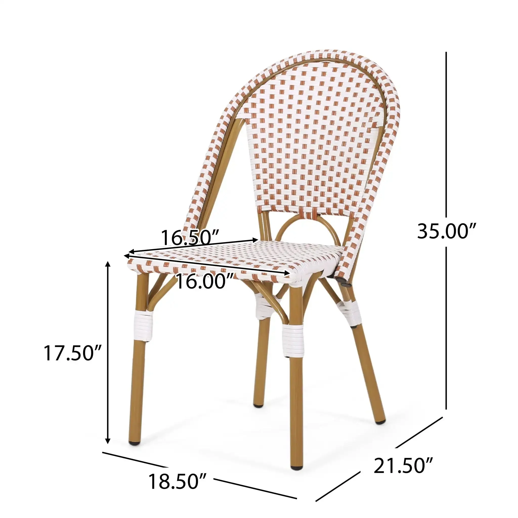 Outdoor Rattan And Aluminum French Bistro Chairs Set - Image 3