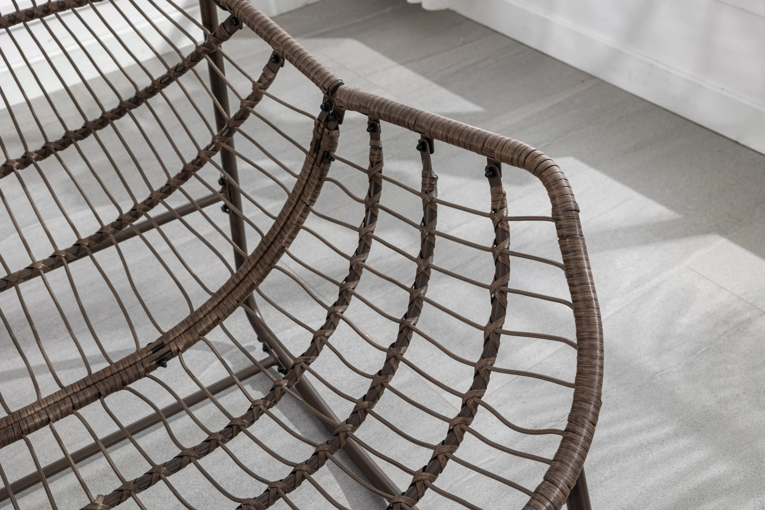 Outdoor Rattan Rocking Chair with Padded Cushion - Image 12