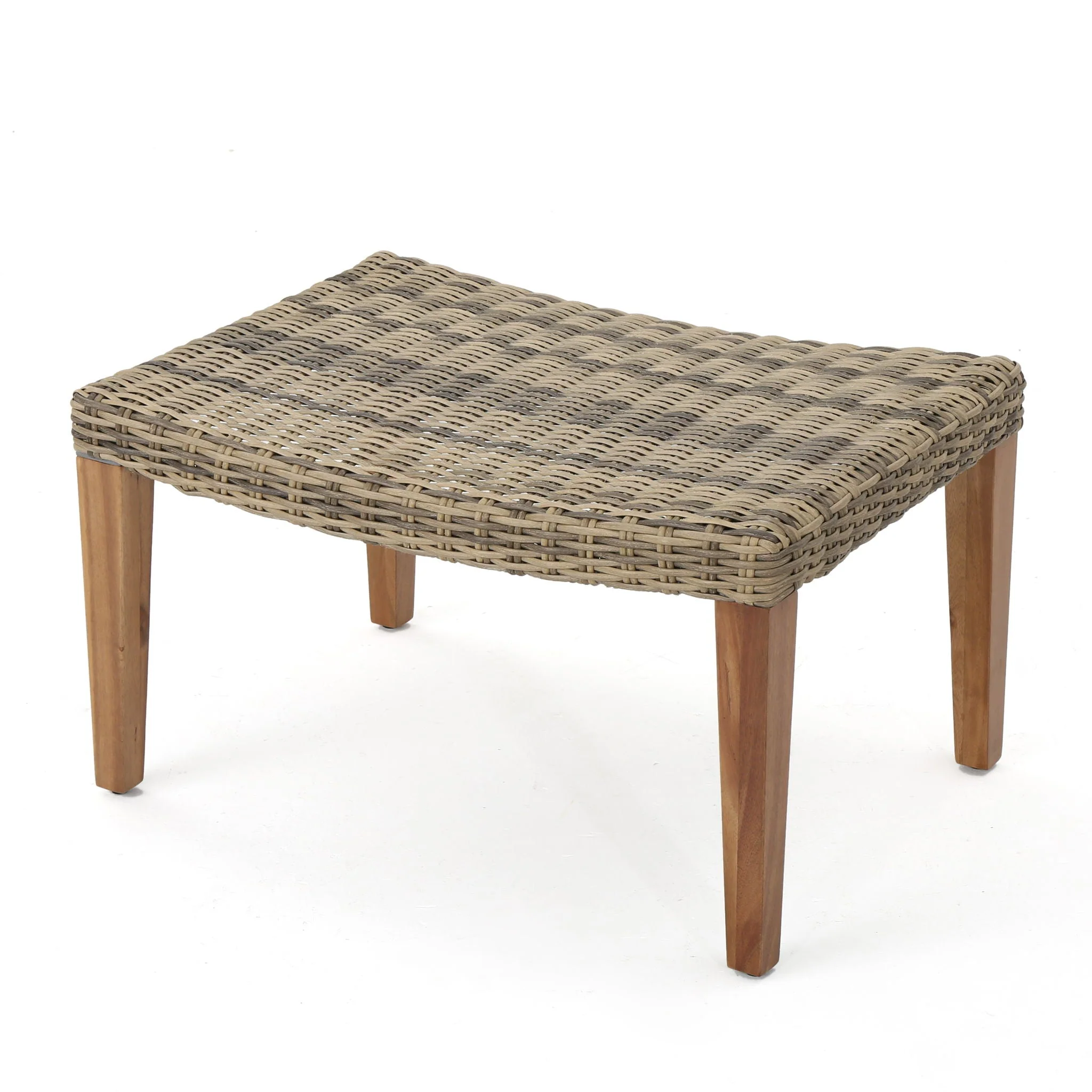 Outdoor Rattan Wicker Ottomans - Gray - Image 2