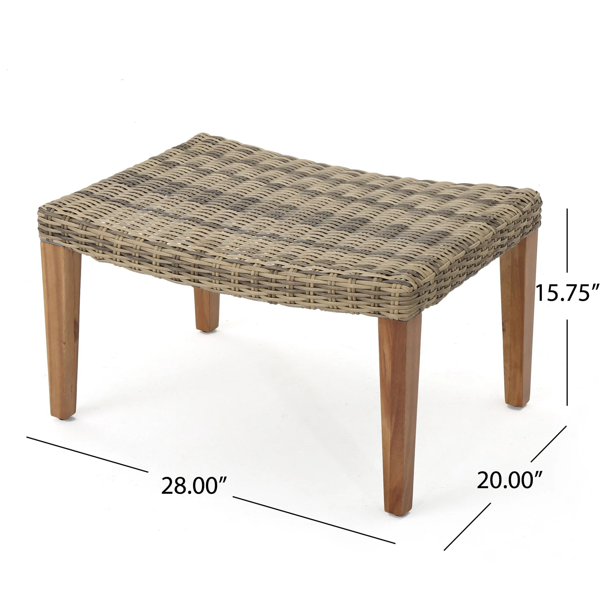 Outdoor Rattan Wicker Ottomans - Gray - Image 4
