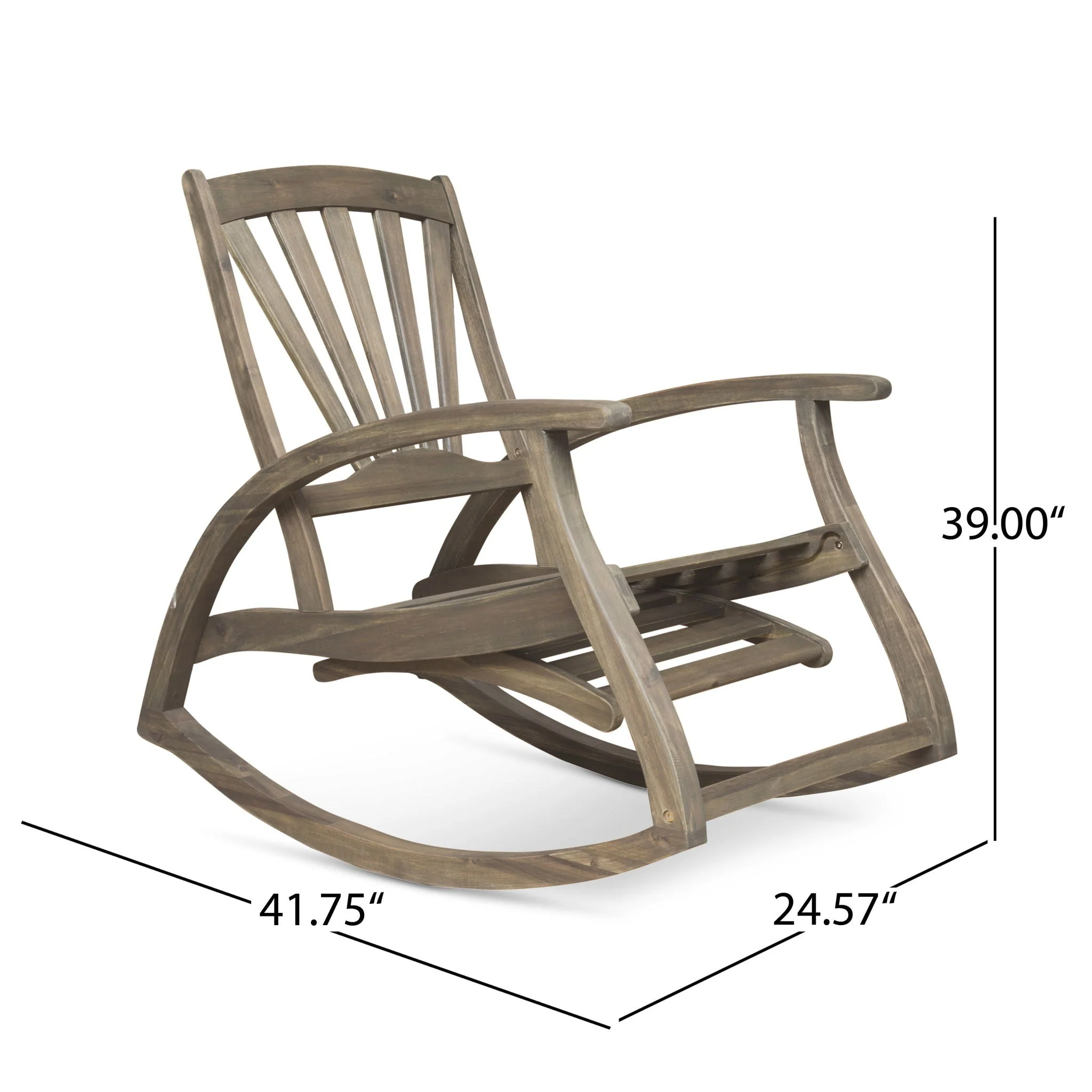 Outdoor Reclining Rocking Chair - Gray - Image 2