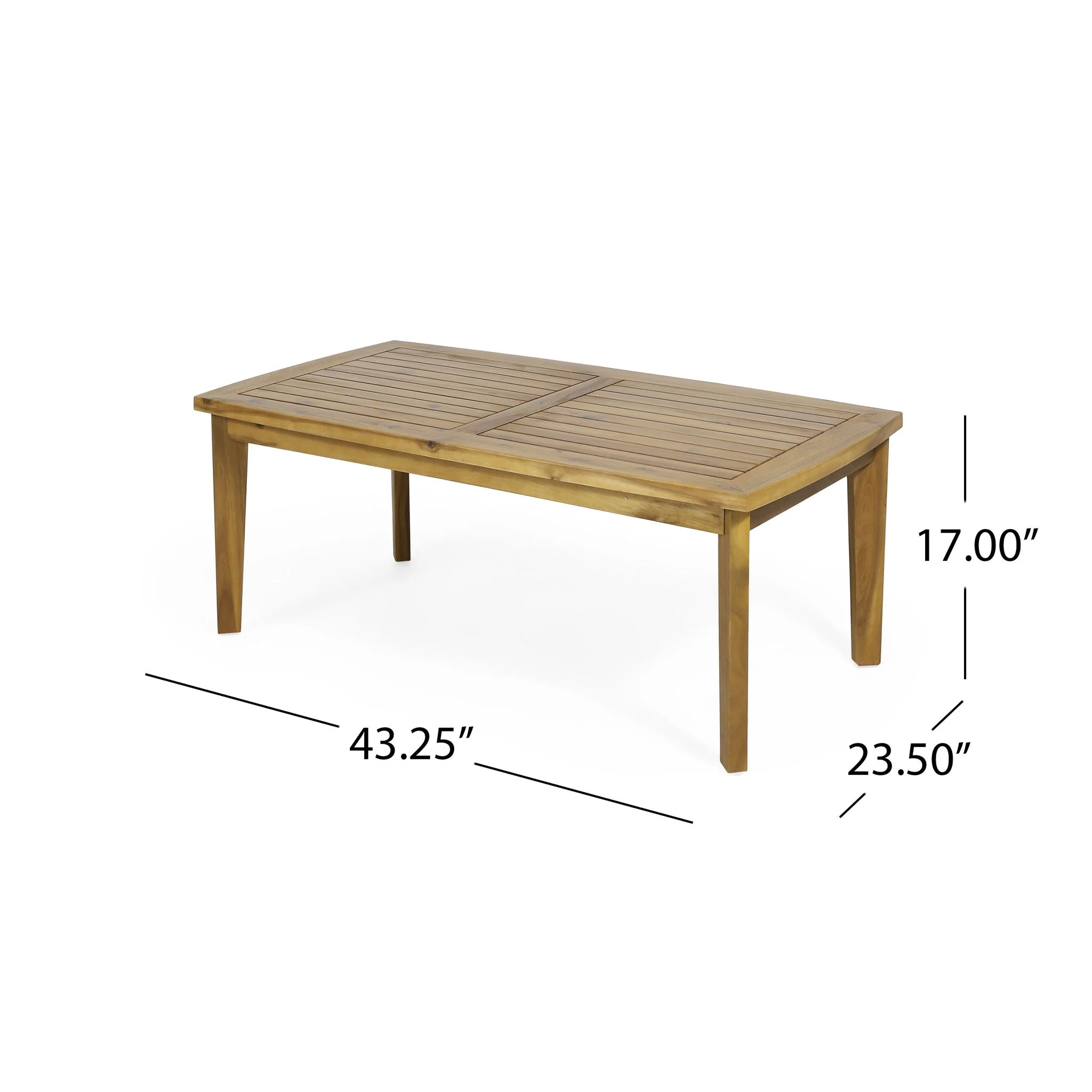 Outdoor Rectangular Coffee Table - Brown - Image 4