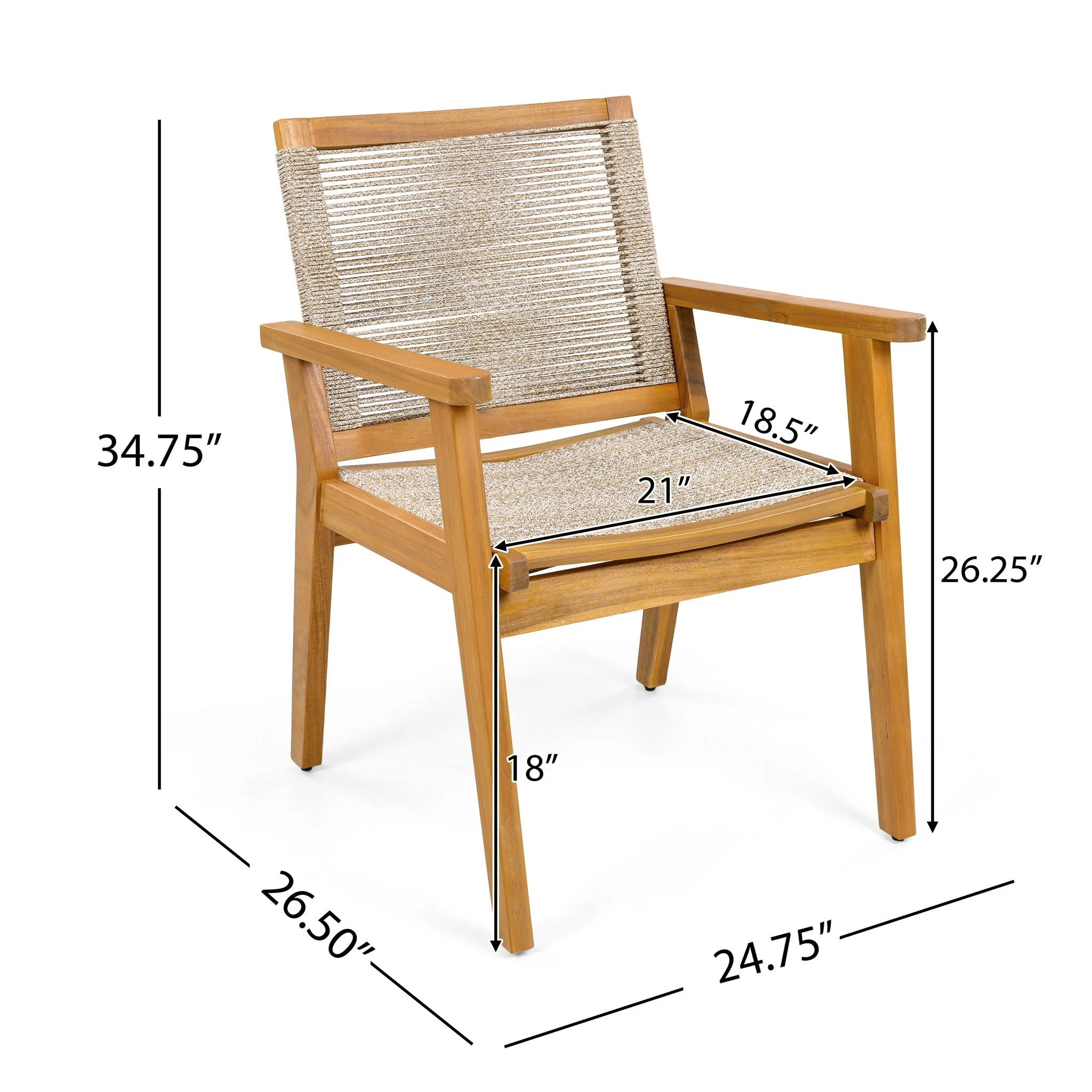 Outdoor Rope Dining Chair (Set of 2) - Image 3