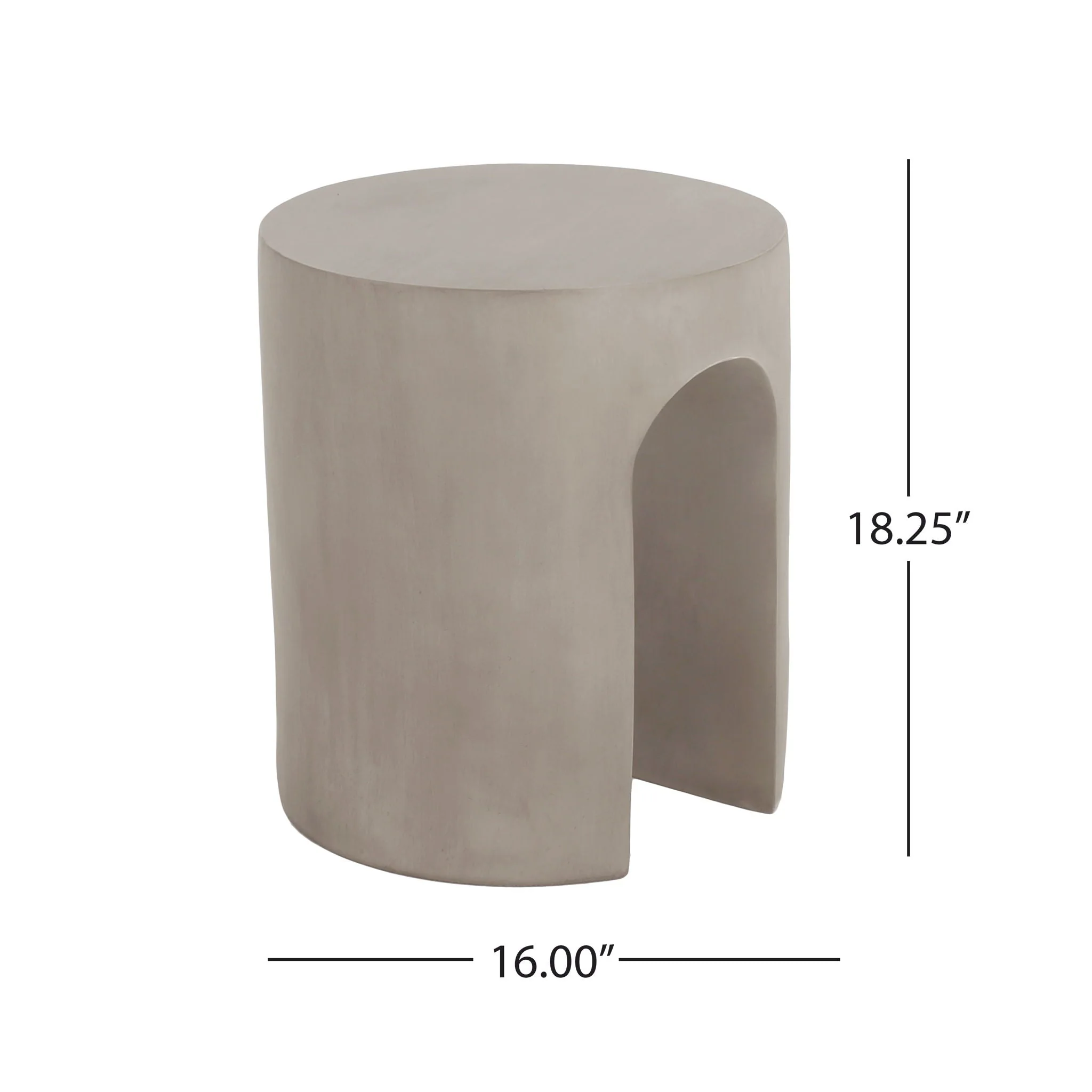 Outdoor Round U-Shape Side Table - Light Gray - Image 4