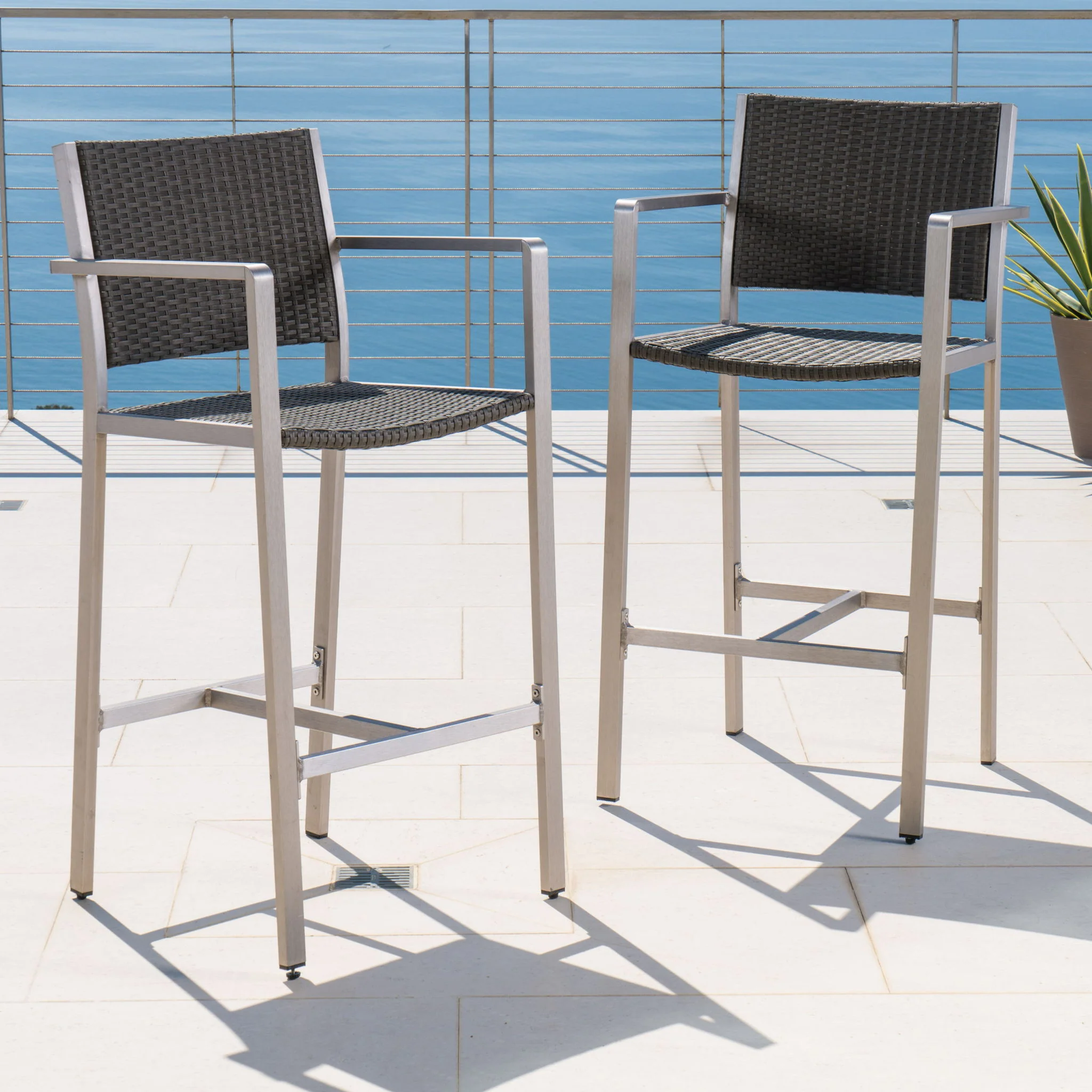 Outdoor Rust Proof Aluminum Barstools (Set of 2) - Image 3