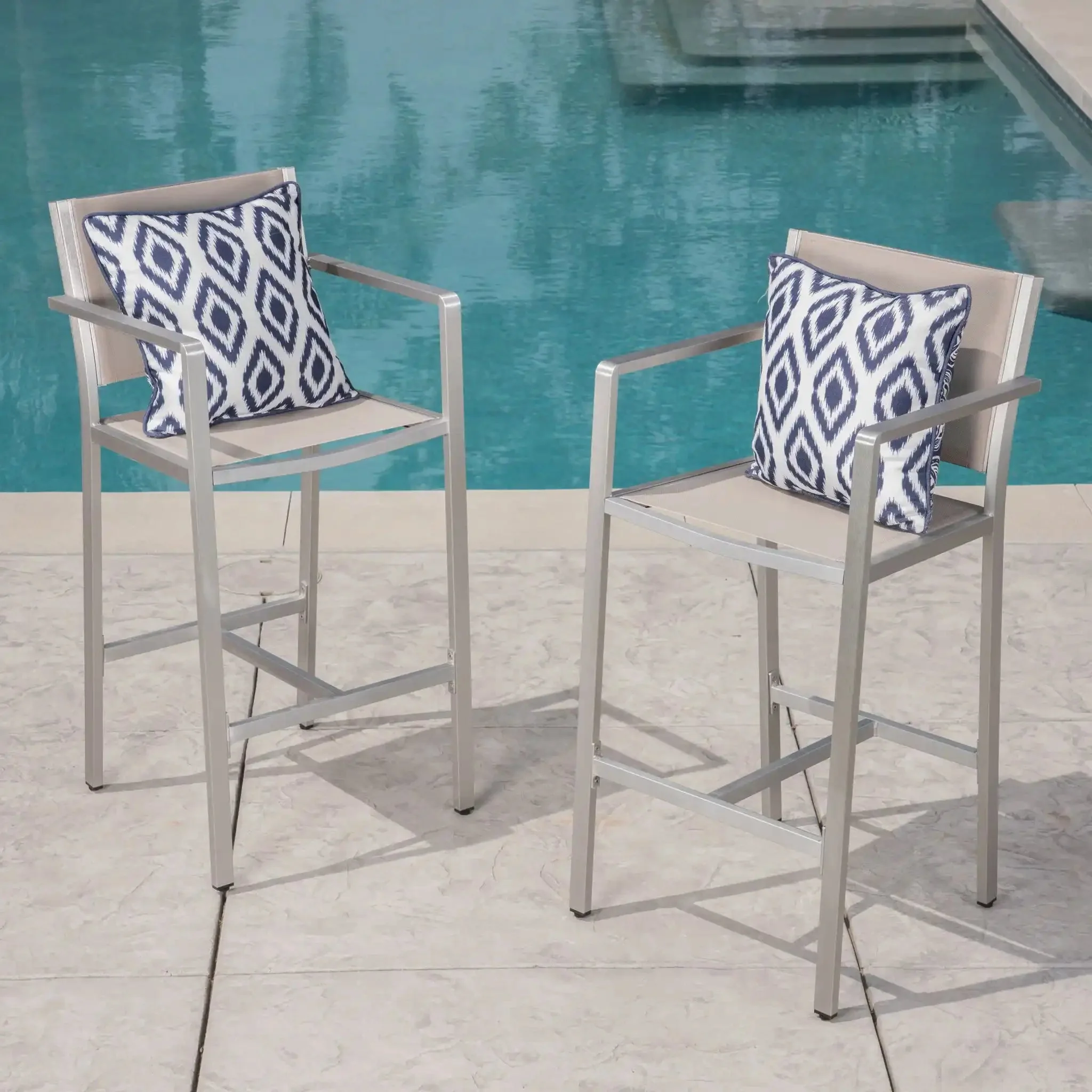 Outdoor Rust Proof Aluminum Barstools (Set of 2) - Image 4