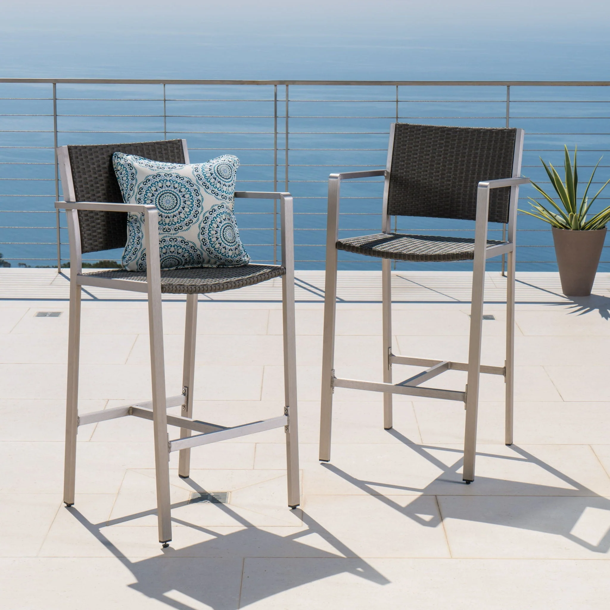 Outdoor Rust Proof Aluminum Barstools (Set of 2) - Image 5