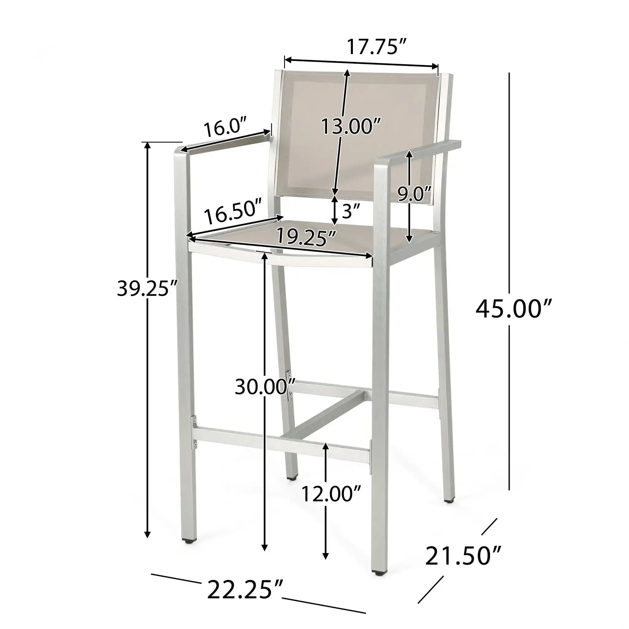 Outdoor Rust Proof Aluminum Barstools (Set of 2) - Image 6