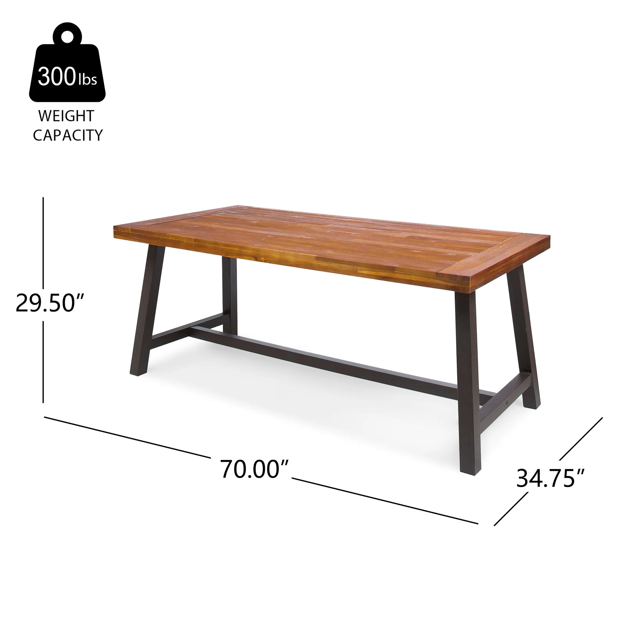 Outdoor Sandblast Finish Acacia Wood Dining Table - Image 12