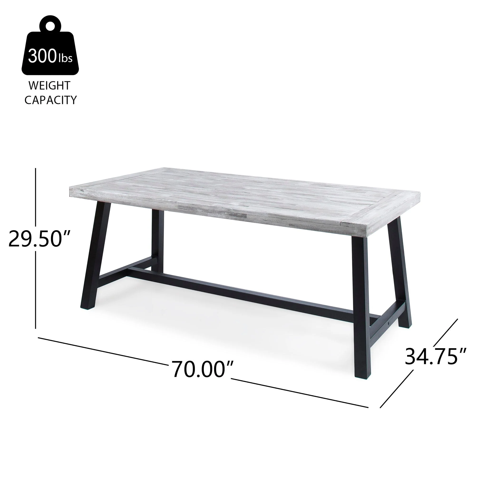 Outdoor Sandblast Finish Acacia Wood Dining Table - Image 6