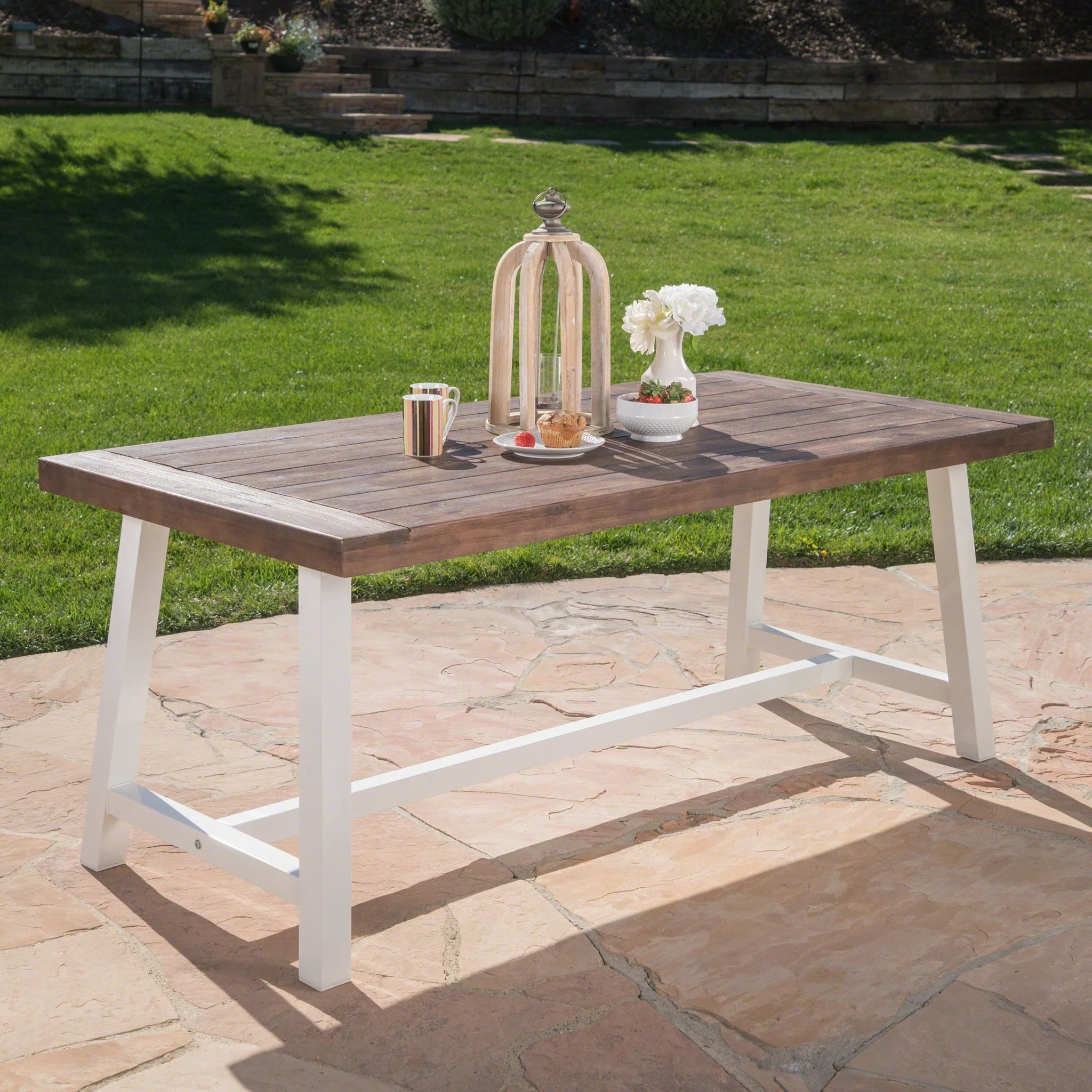 Outdoor Sandblast Finish Acacia Wood Dining Table - Image 9