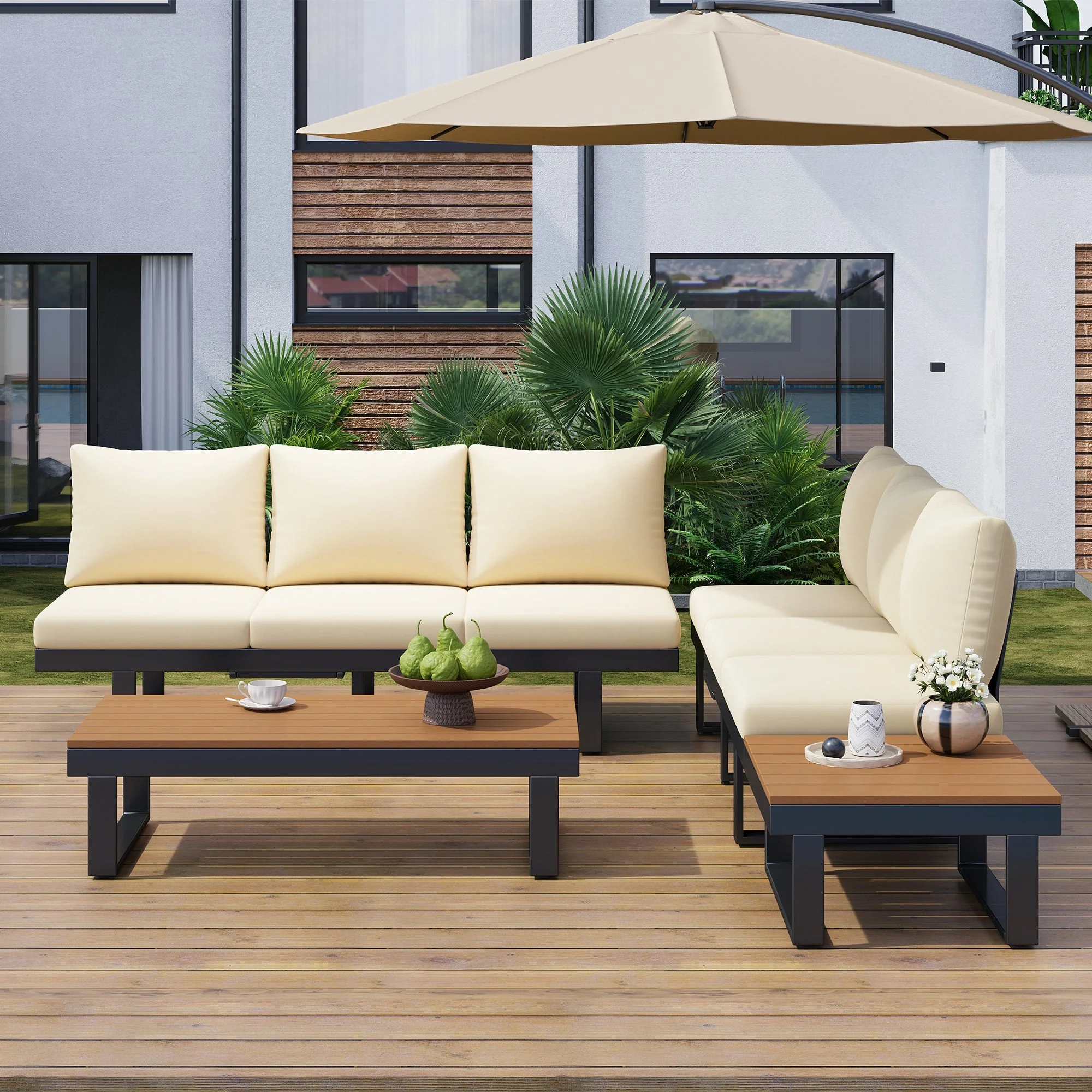 Outdoor Sectional Sofa Set with Adjustable Reclining Seats - Image 14