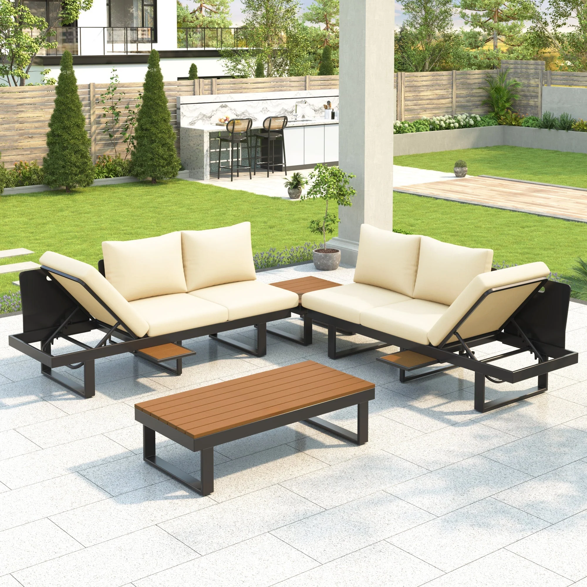 Outdoor Sectional Sofa Set with Adjustable Reclining Seats - Image 2
