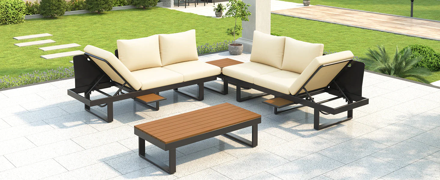 Outdoor Sectional Sofa Set with Adjustable Reclining Seats - Image 25
