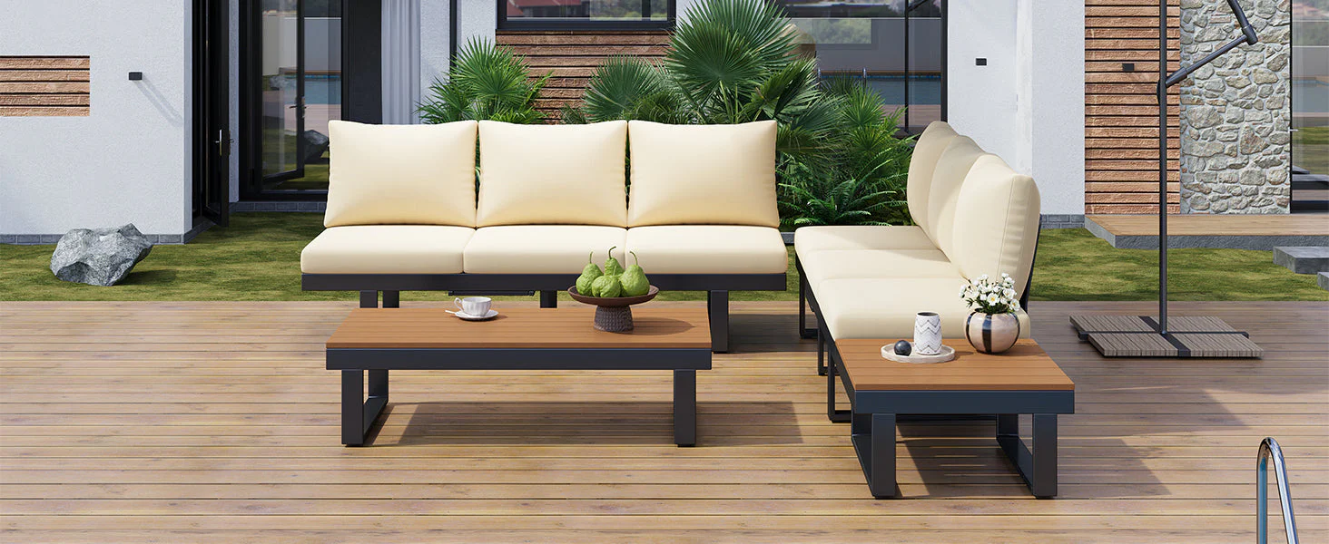 Outdoor Sectional Sofa Set with Adjustable Reclining Seats - Image 38