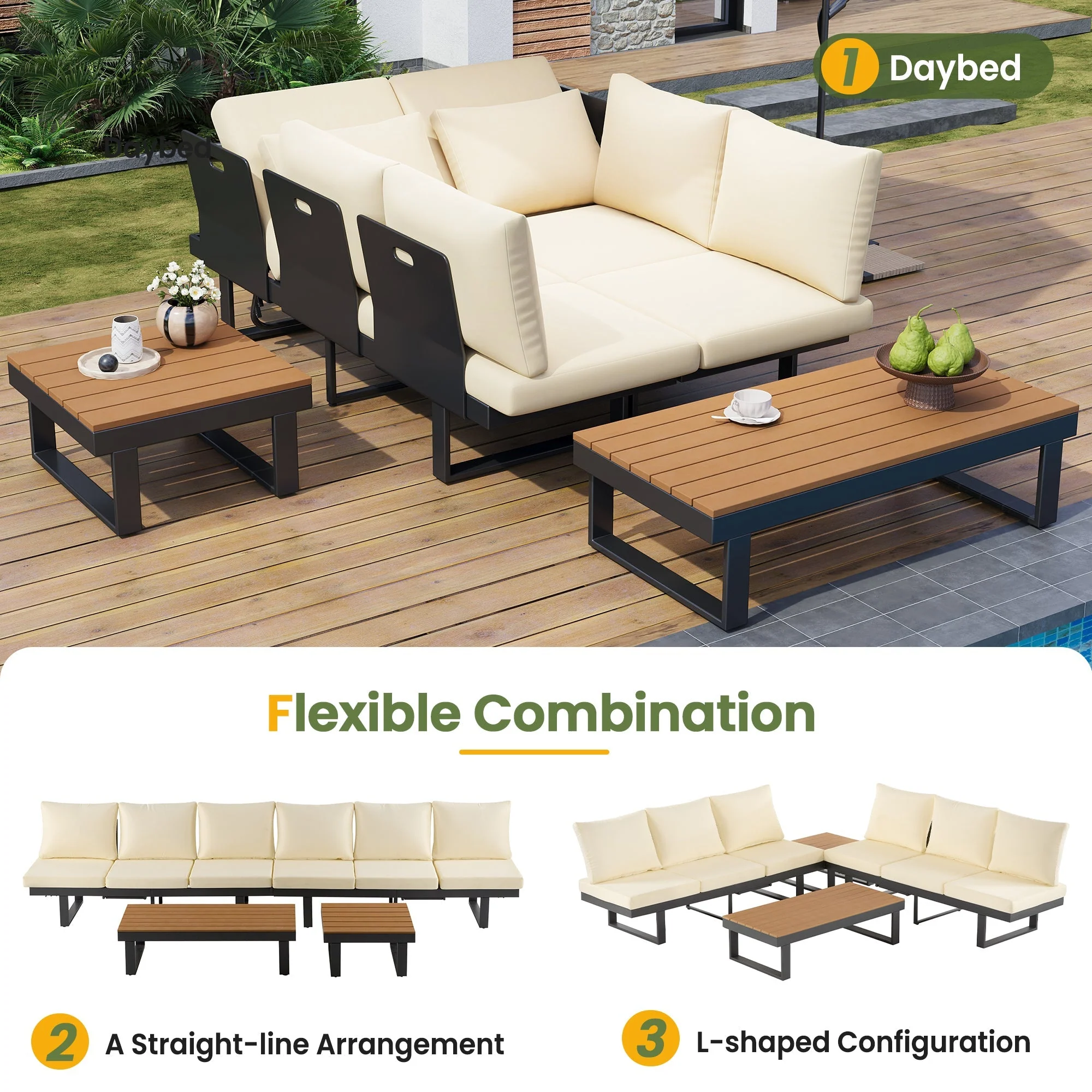 Outdoor Sectional Sofa Set with Adjustable Reclining Seats - Image 7