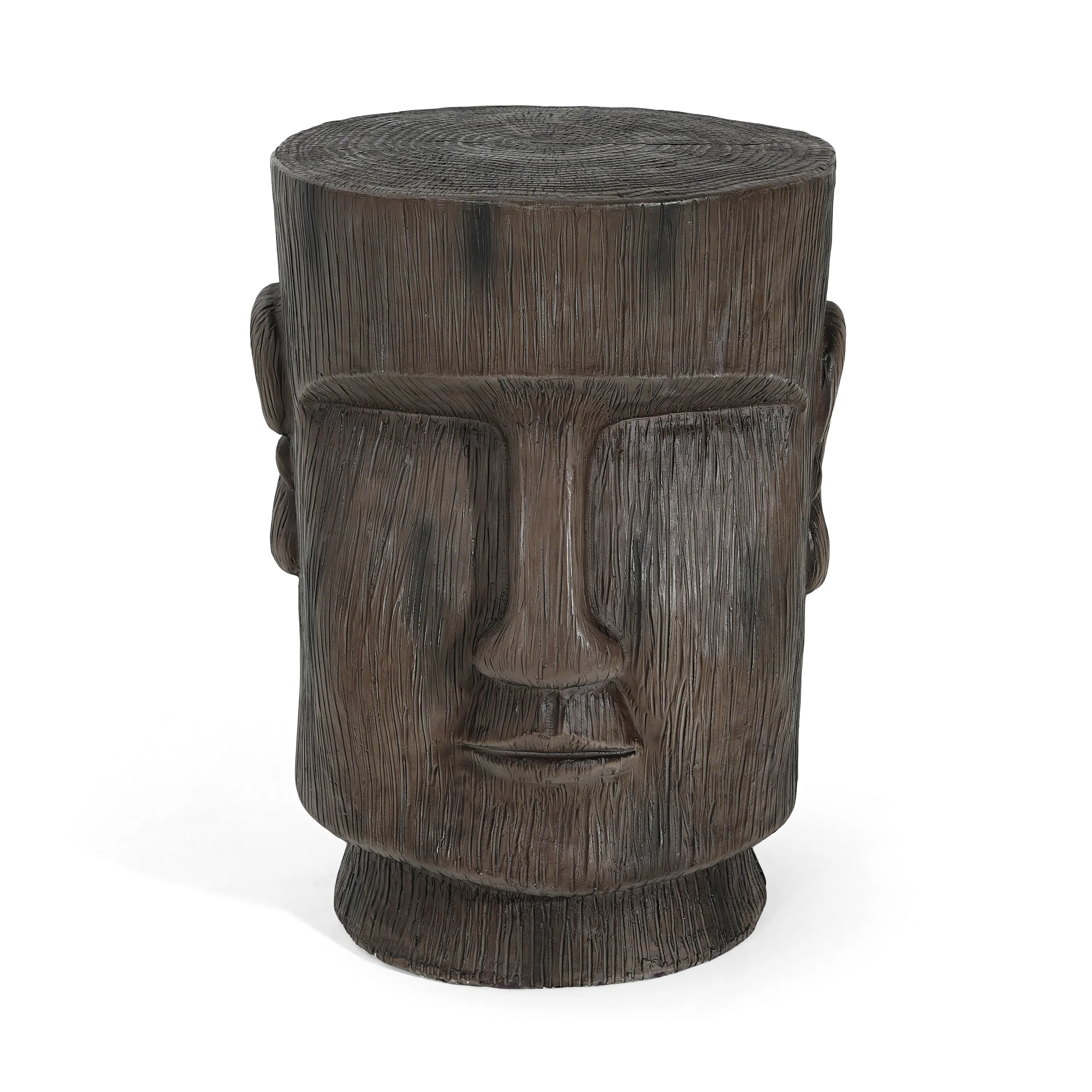 Outdoor Side Table - Easter Island Moai Statue Pedestal