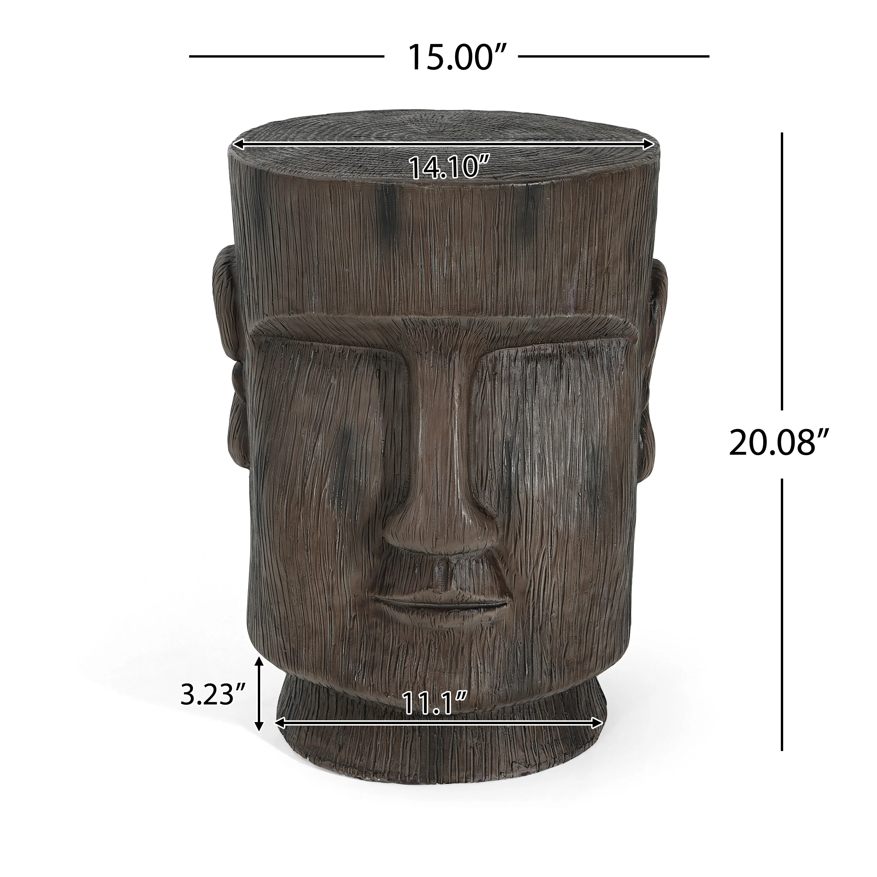Outdoor Side Table - Easter Island Moai Statue Pedestal - Image 3