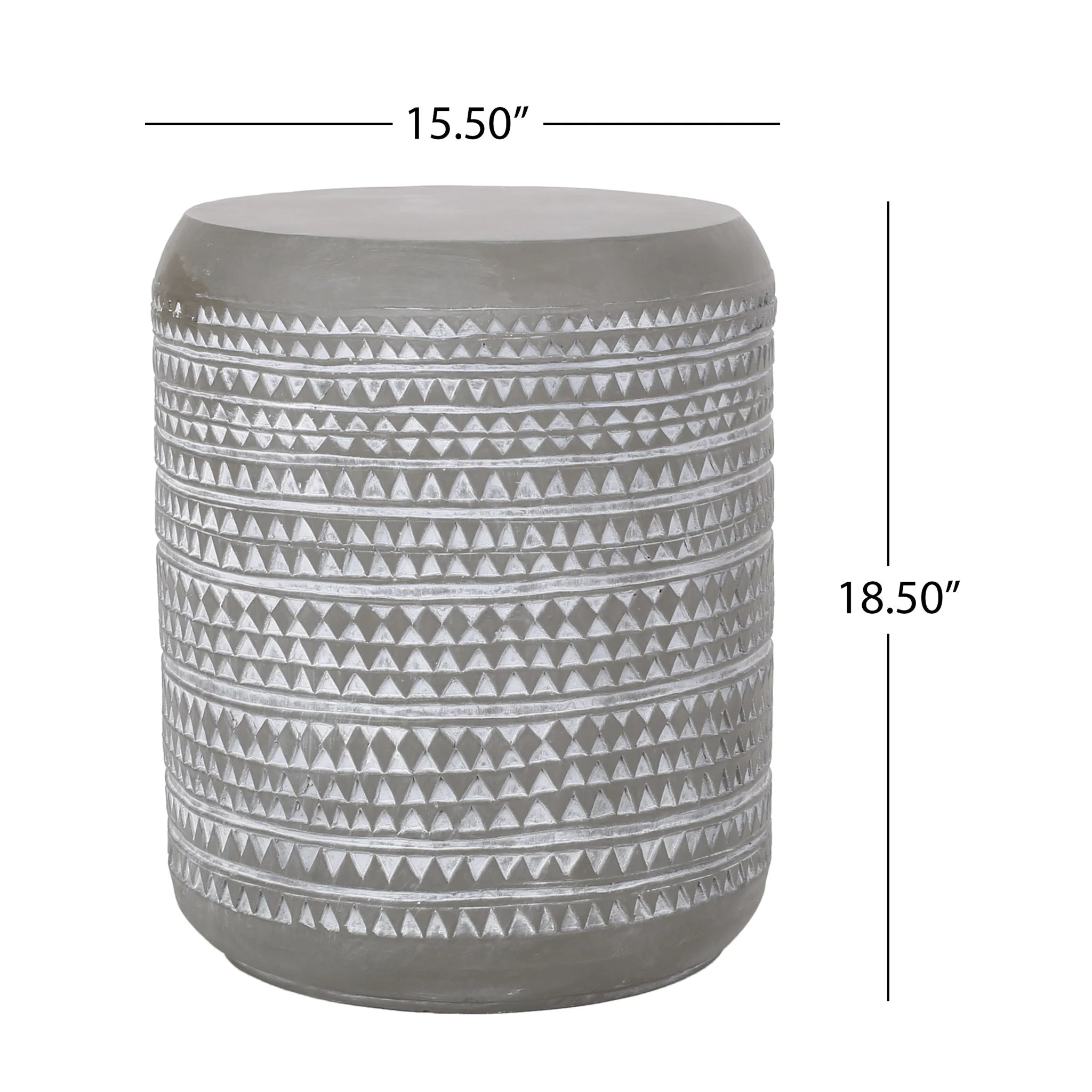 Outdoor Side Table With Cylindrical Shape - White - Image 2